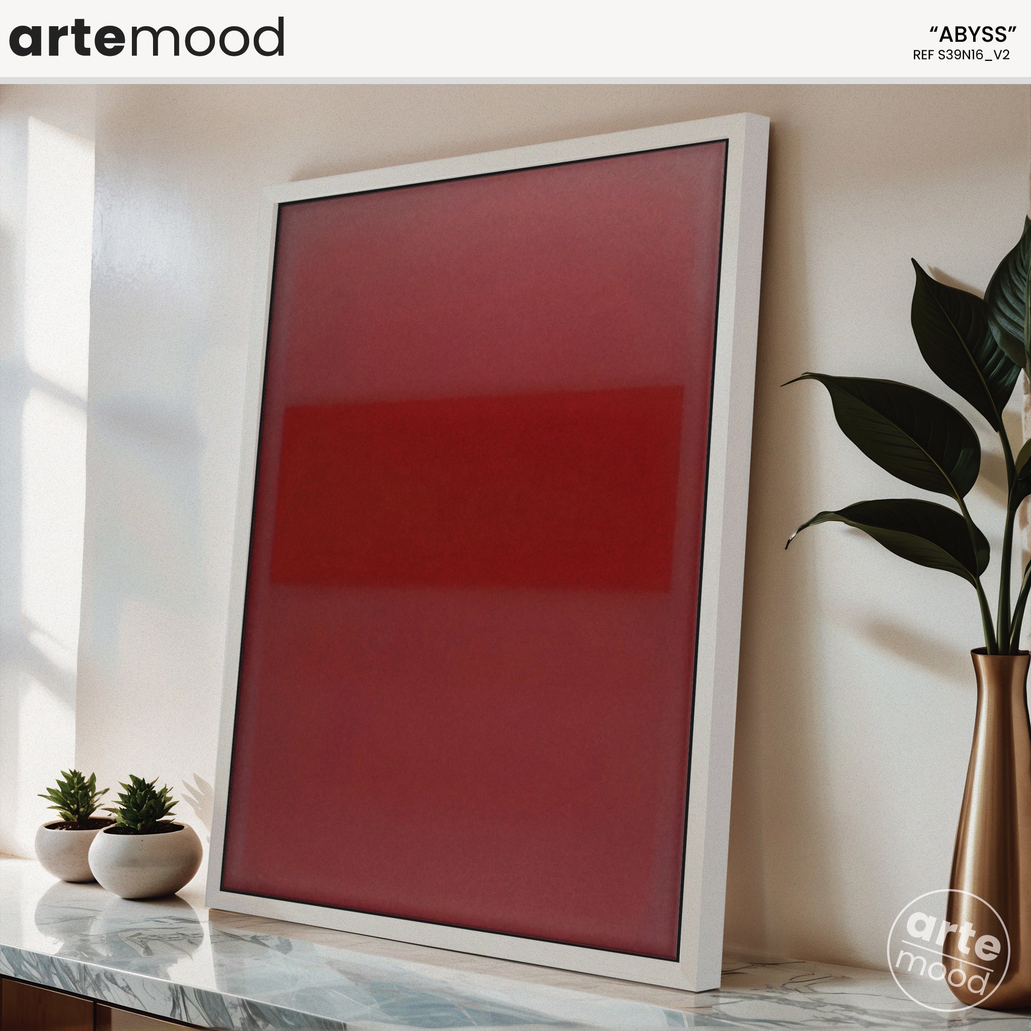 Color Field Artwork Print On Canvas - Minimalist, Zen, Red Color, Rothko Inspired Art Print