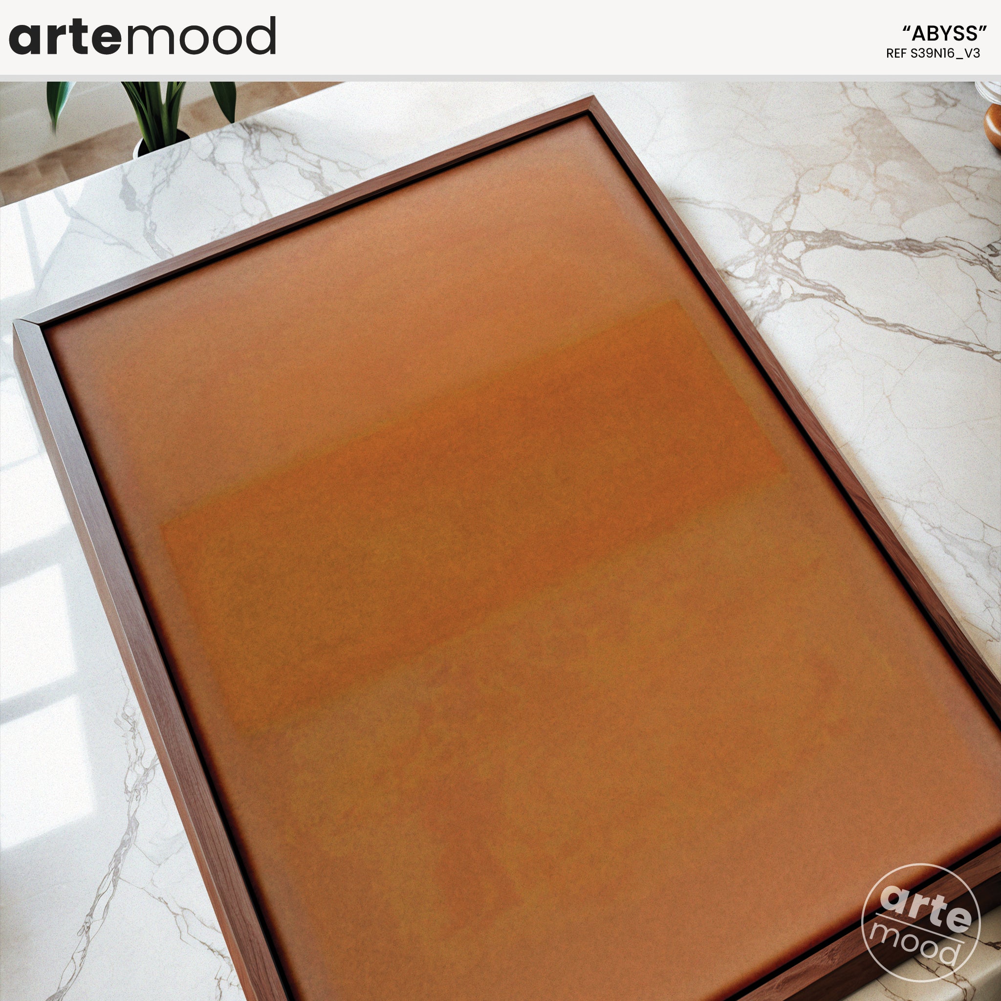 Color Field Artwork Print On Canvas - Minimalist, Zen, Orange, Contemporary, Pastel, Earth Tones