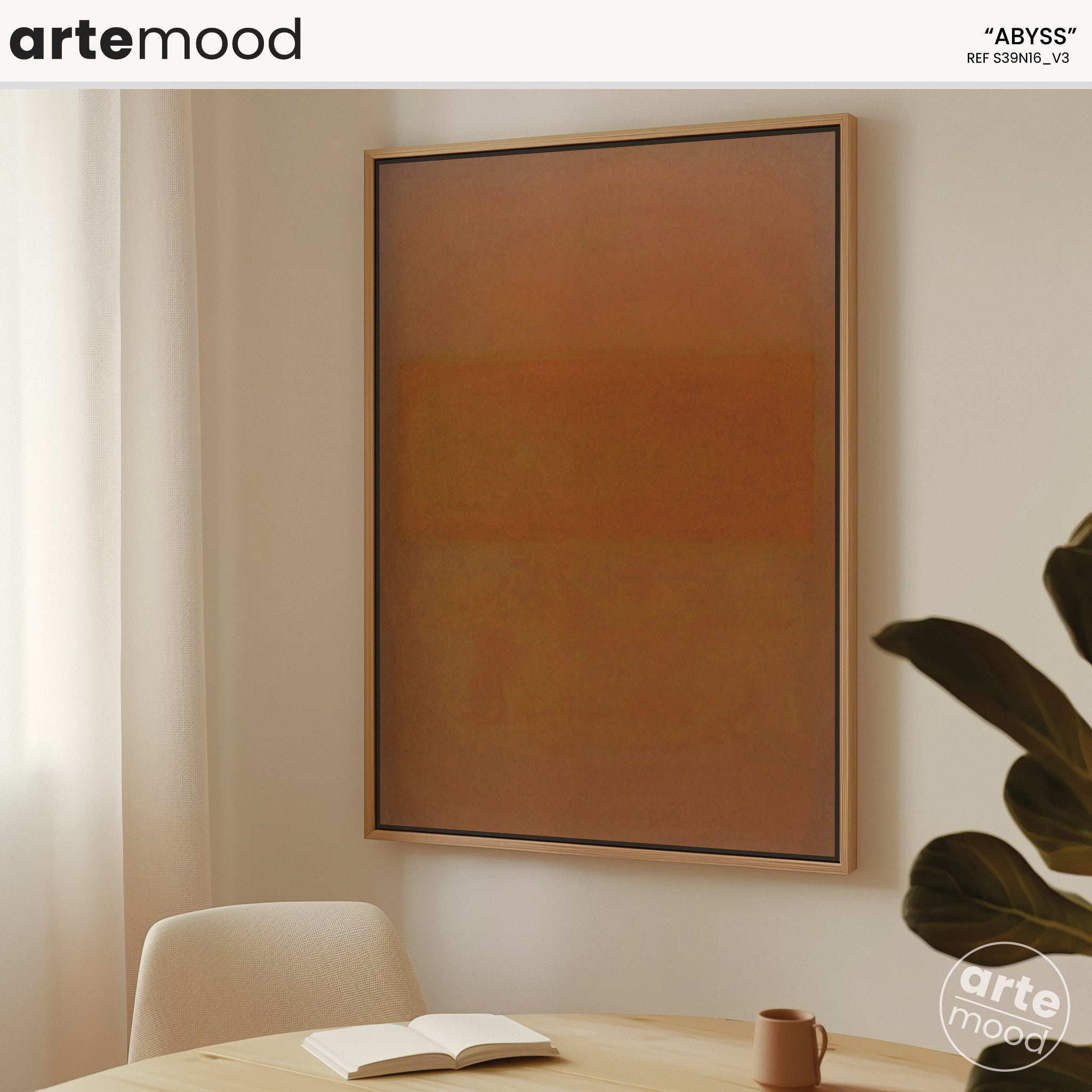 Color Field Artwork Print On Canvas - Minimalist, Zen, Orange, Contemporary, Pastel, Earth Tones