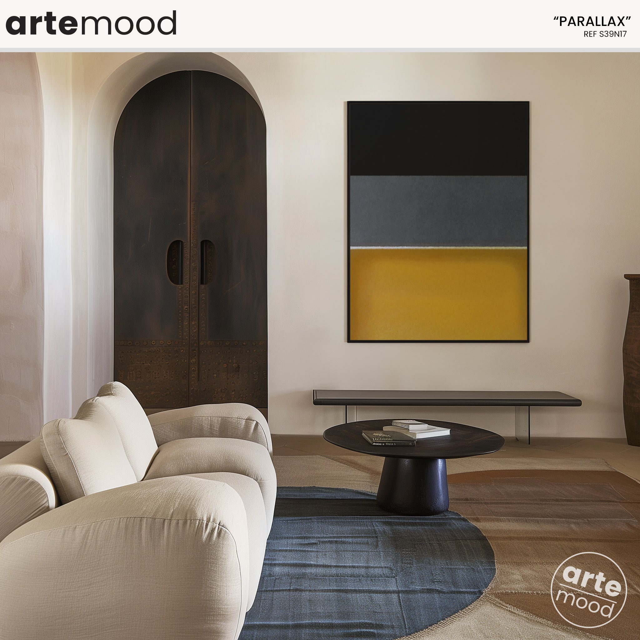 Color Field Artwork Print On Canvas - Minimalist, Zen, Yellow, Black, Grey, Vibrant, Energetic, Rothko Yellow Mood