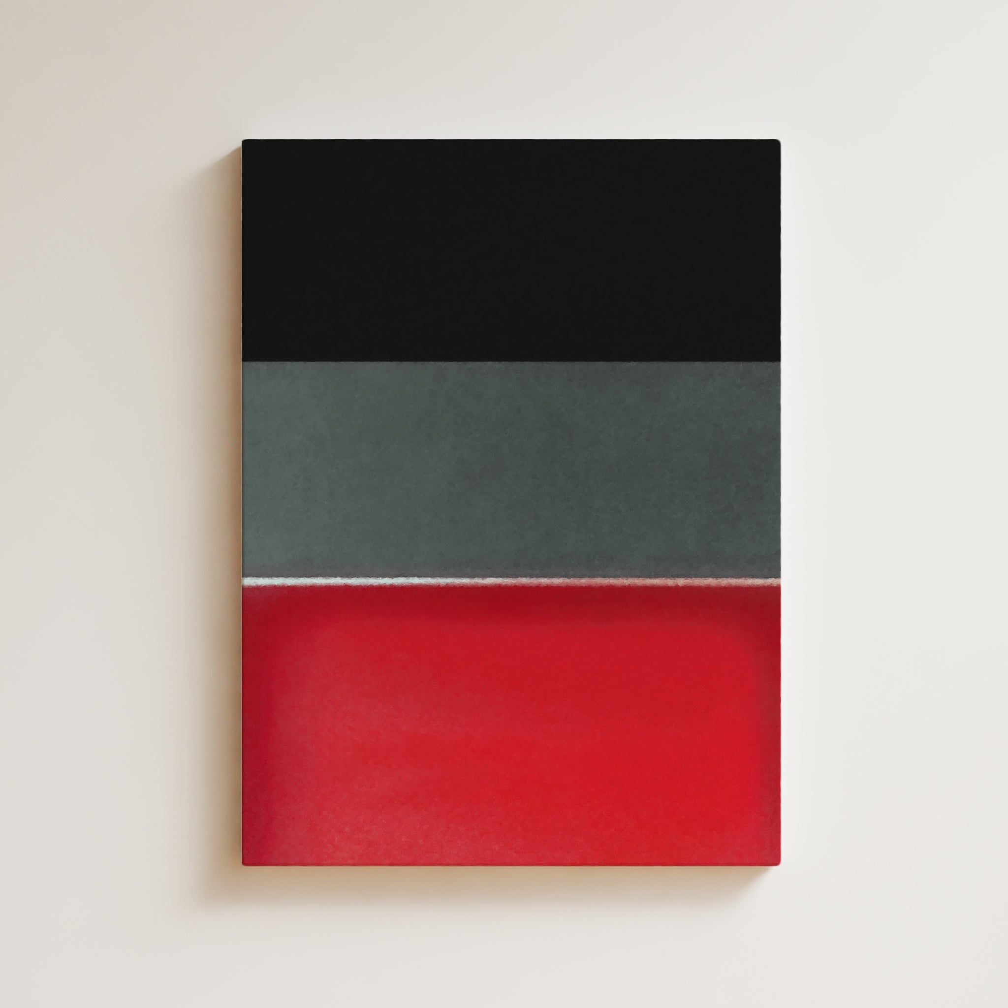 Color Field Artwork Print On Canvas - Minimalist, Zen, Black, Grey, Red, Rothko Style Wall Art Print