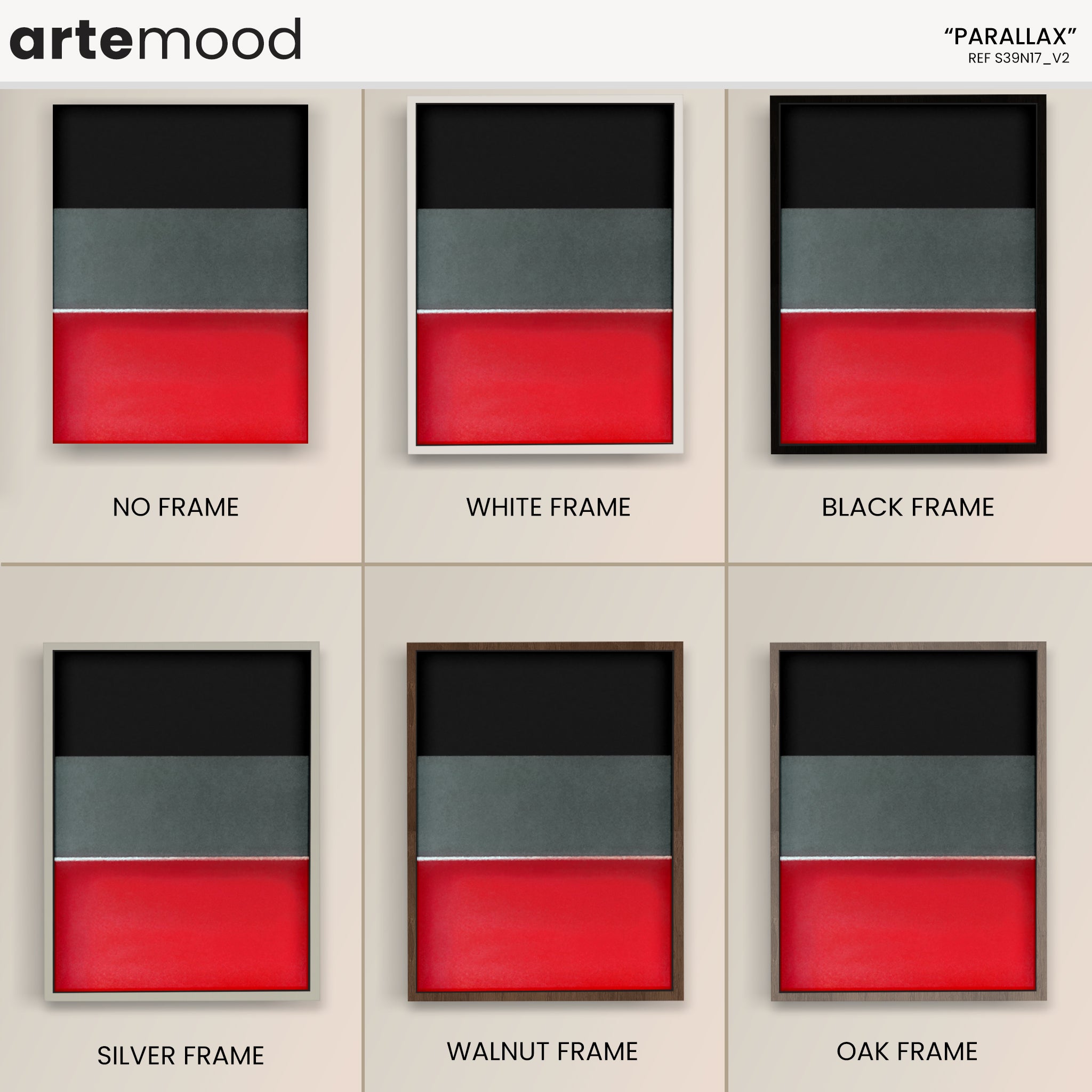 Color Field Artwork Print On Canvas - Minimalist, Zen, Black, Grey, Red, Rothko Style Wall Art Print