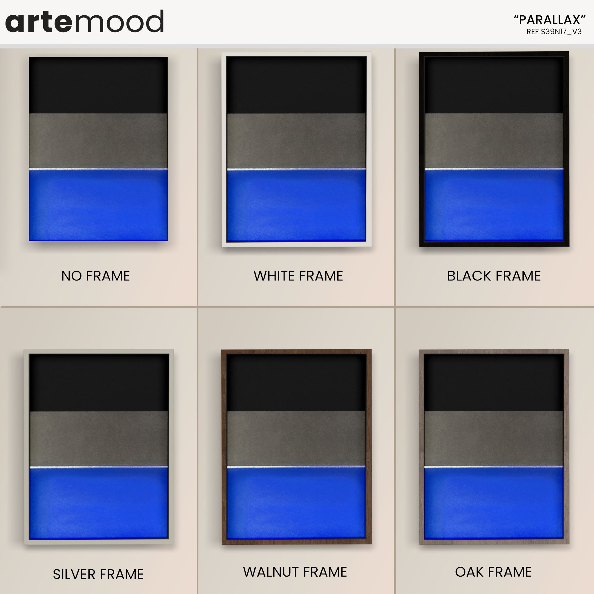 Color Field Artwork Print On Canvas - Minimalist, Zen, Black, Grey, Blue, Chic Rothko Style Wall Art