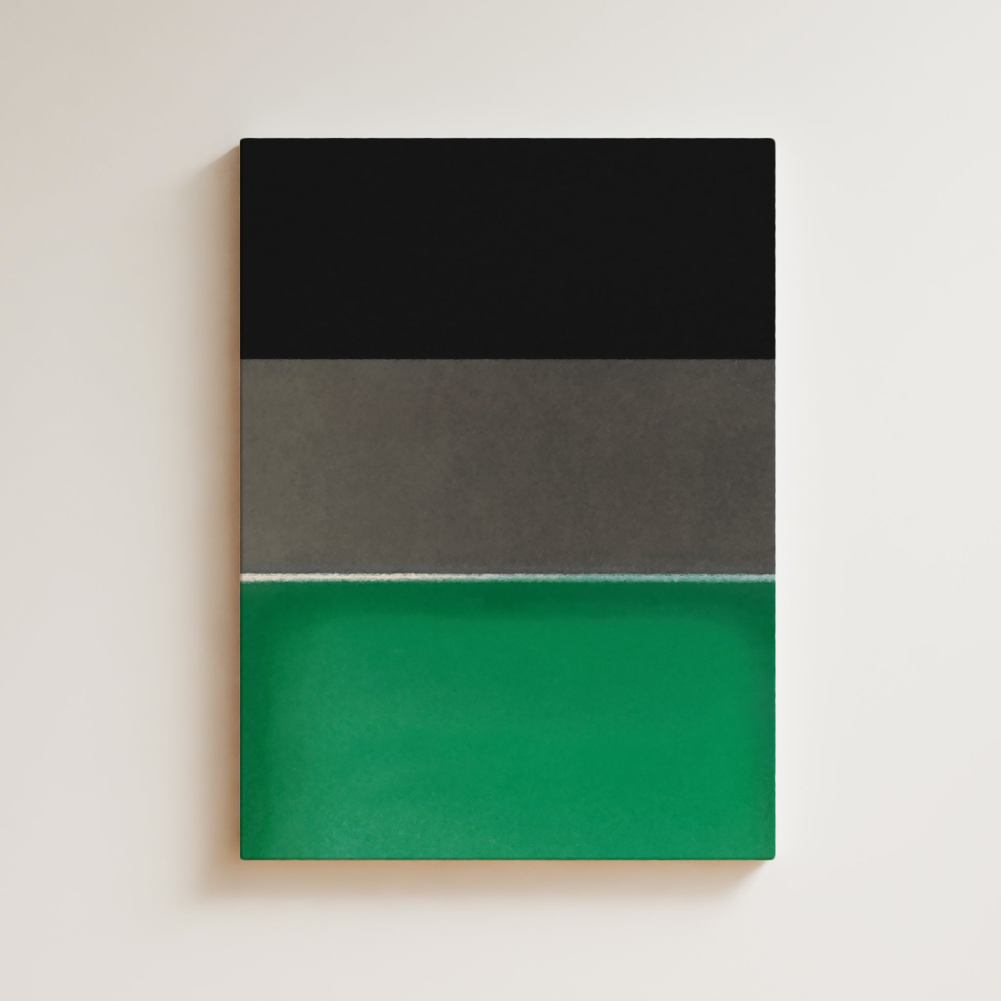 Color Field Artwork Print On Canvas - Minimalist, Zen, Black, Green, Grey, Rothko Style Wall Art