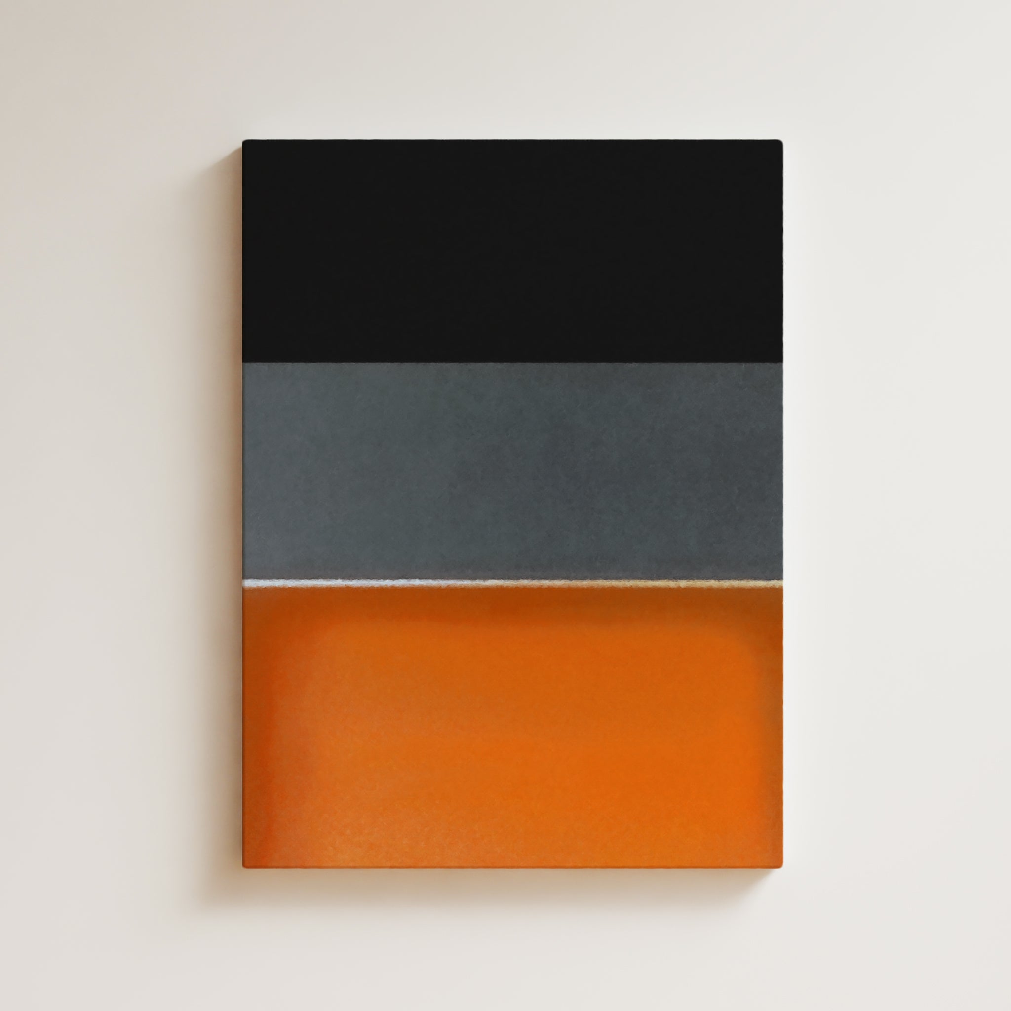 Color Field Artwork Print On Canvas - Minimalist, Zen, Orange, Black, Grey, Chic Rothko Wall Art Style