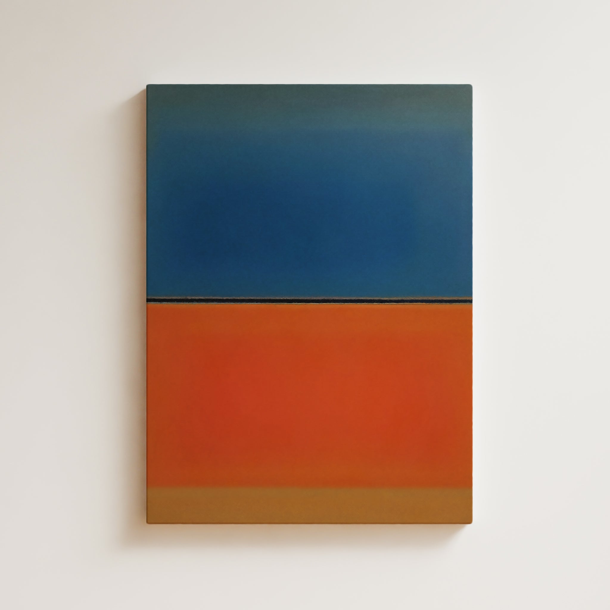 Color Field Artwork Print On Canvas - Minimalist, Zen, Blue, Orange, Yellow, Sunset Rothko Style Wall Art