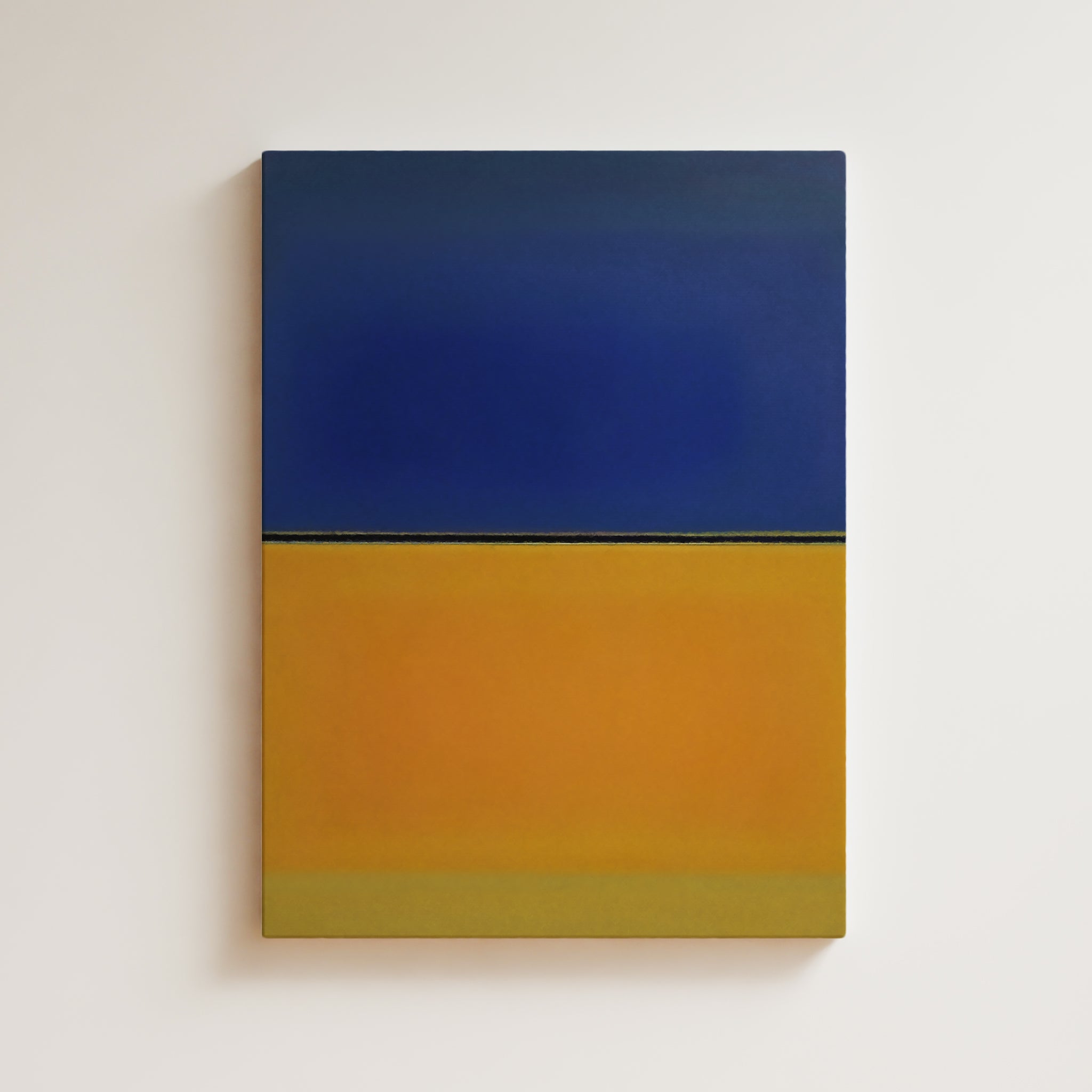 Color Field Artwork Print On Canvas - Minimalist, Zen, Blue, Yellow, Rothko Style Wall Art