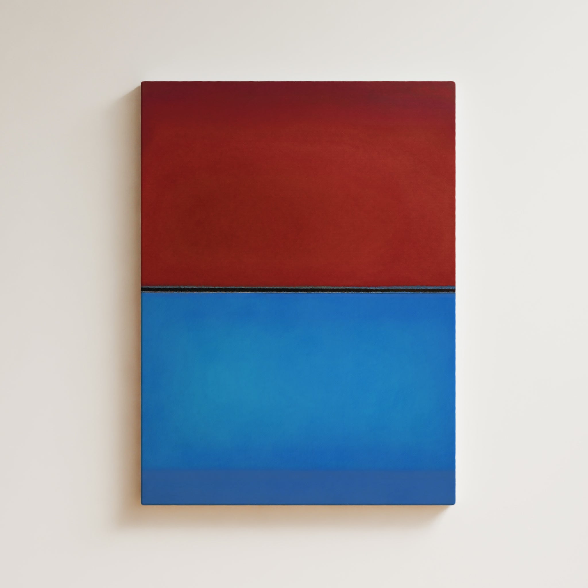 Color Field Artwork Print On Canvas - Minimalist, Zen, Red, Blue, Mark Rothko Style Wall Art Decor