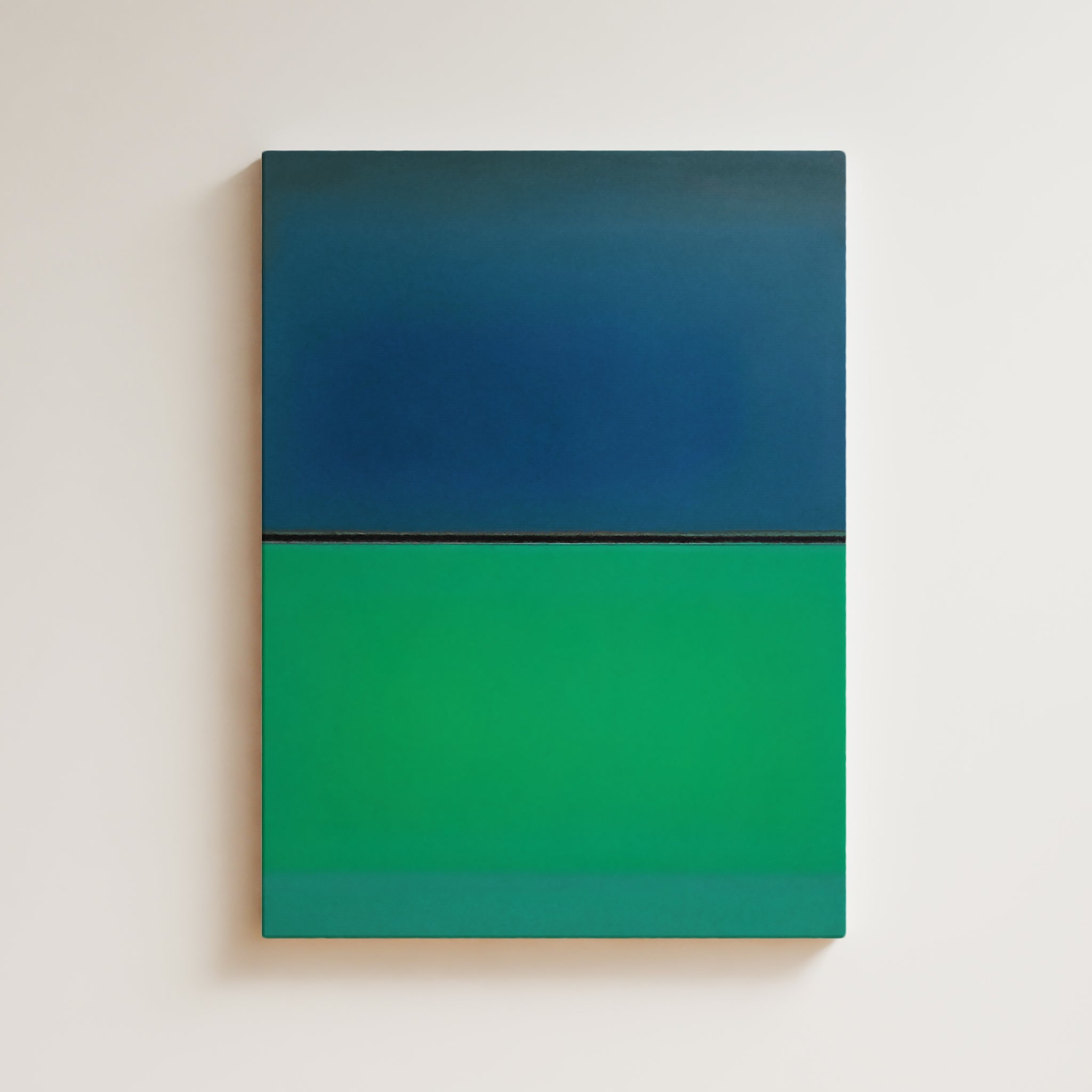 Color Field Artwork Print On Canvas - Minimalist, Zen, Blue, Green, Nature, Relaxing Wall Art Framed