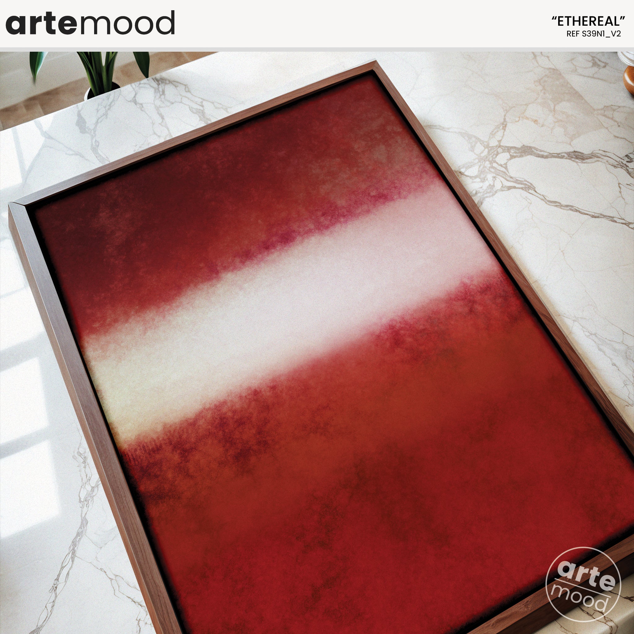 Color Field Artwork Print On Canvas - Minimalist, Zen, Red Colors, Vibrant Red, Impact, Chic, Contemporary Wall Art