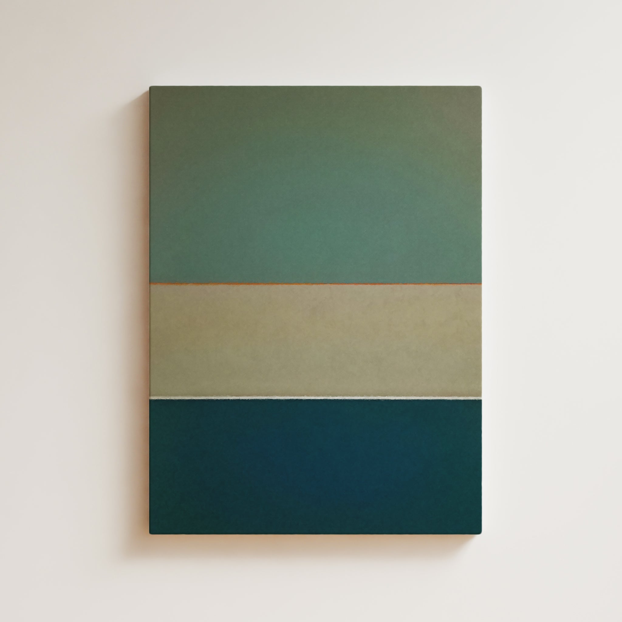 Color Field Artwork Print On Canvas - Minimalist, Zen, Green, Lime, Blue, Serene Art