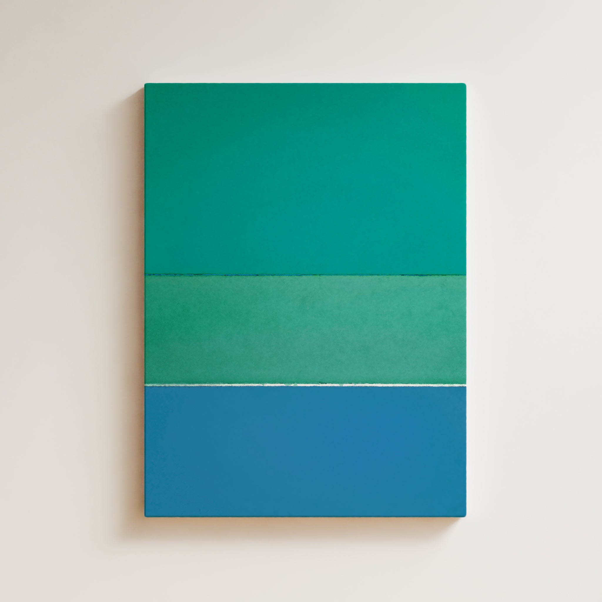 Color Field Artwork Print On Canvas - Minimalist, Zen, Green, Blue, Nature, Forest, Rothko Style