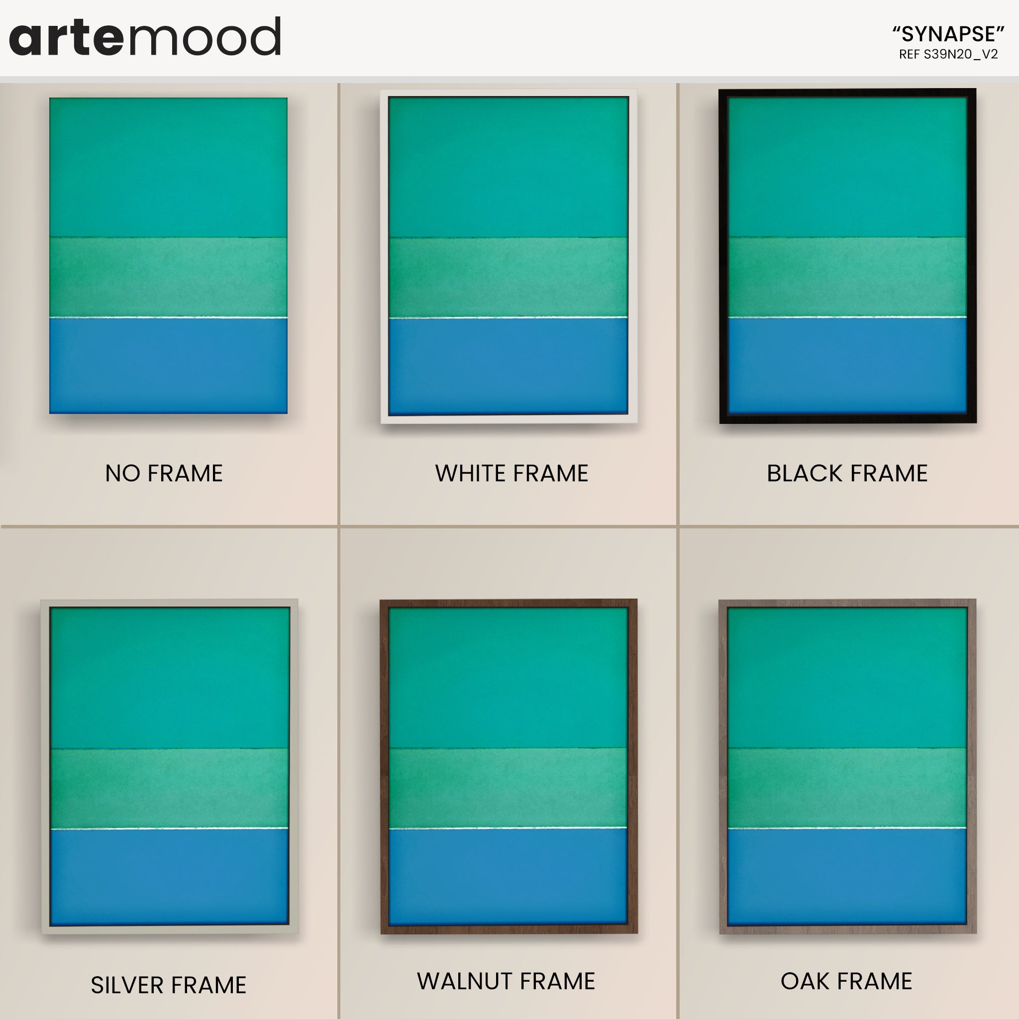 Color Field Artwork Print On Canvas - Minimalist, Zen, Green, Blue, Nature, Forest, Rothko Style