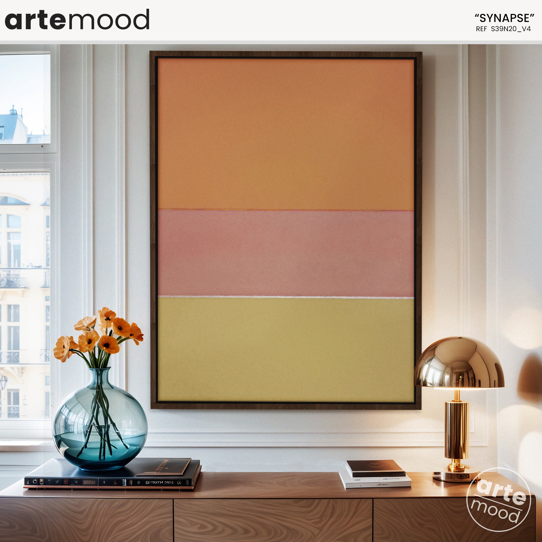 Color Field Artwork Print On Canvas - Minimalist, Zen, Orange, Sunset, Yellow, Contemporary, Serene