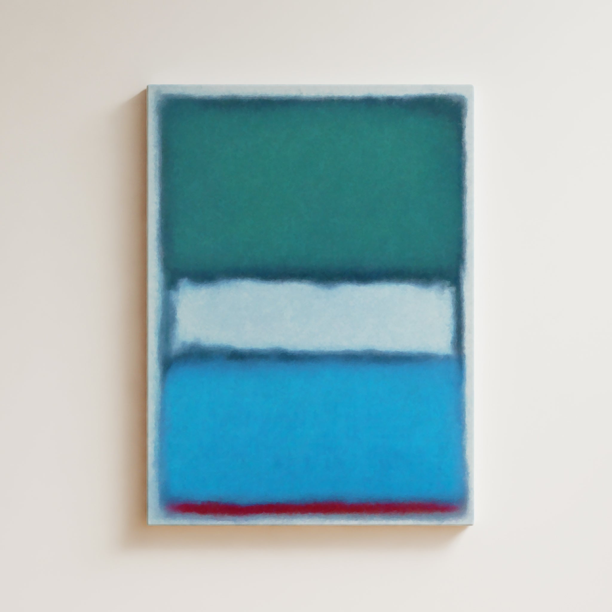 Color Field Artwork Print On Canvas - Minimalist, Zen, Blue, Green, Rothko Style Art