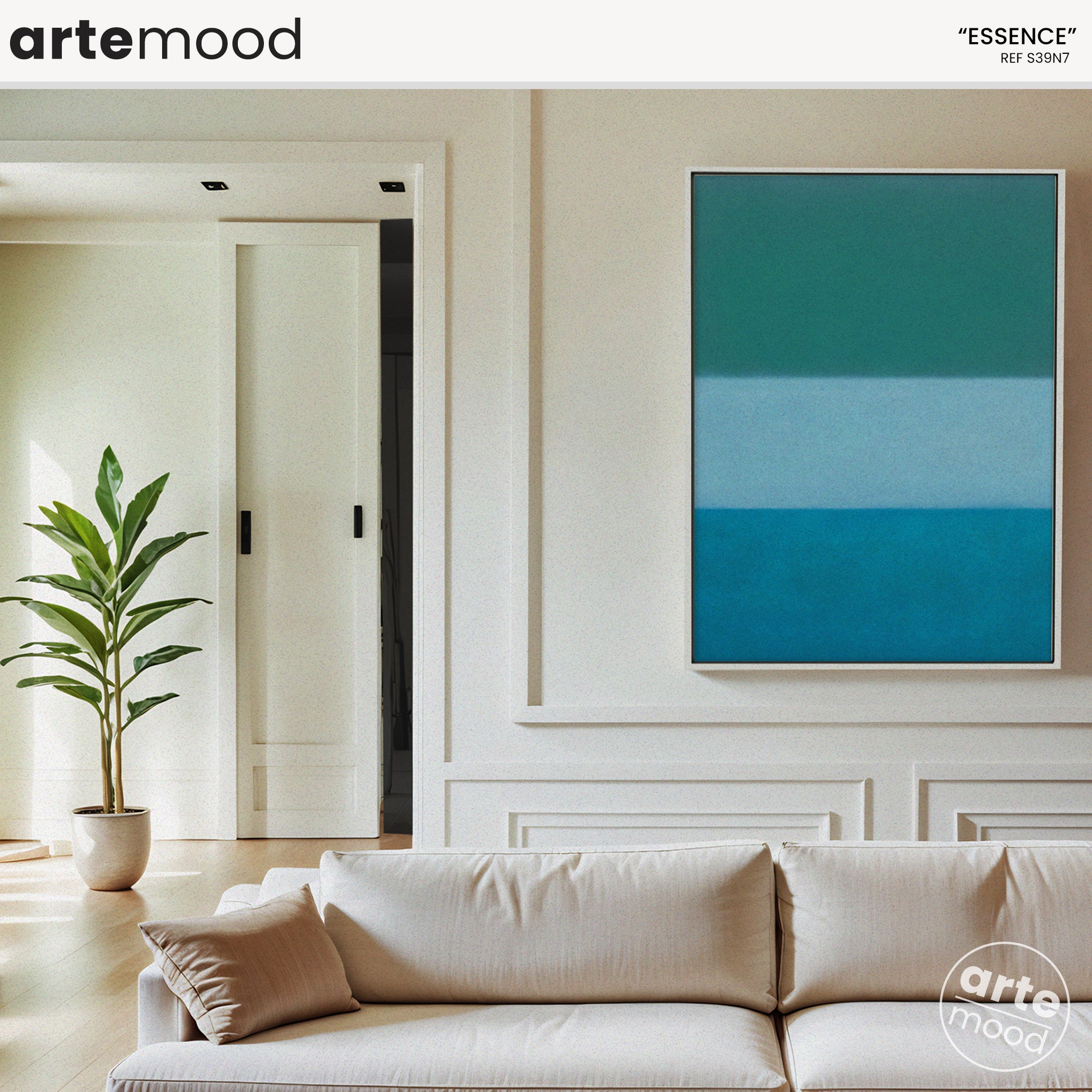 Color Field Artwork Print On Canvas - Minimalist, Green, Blue, Ocean, Zen Art Print