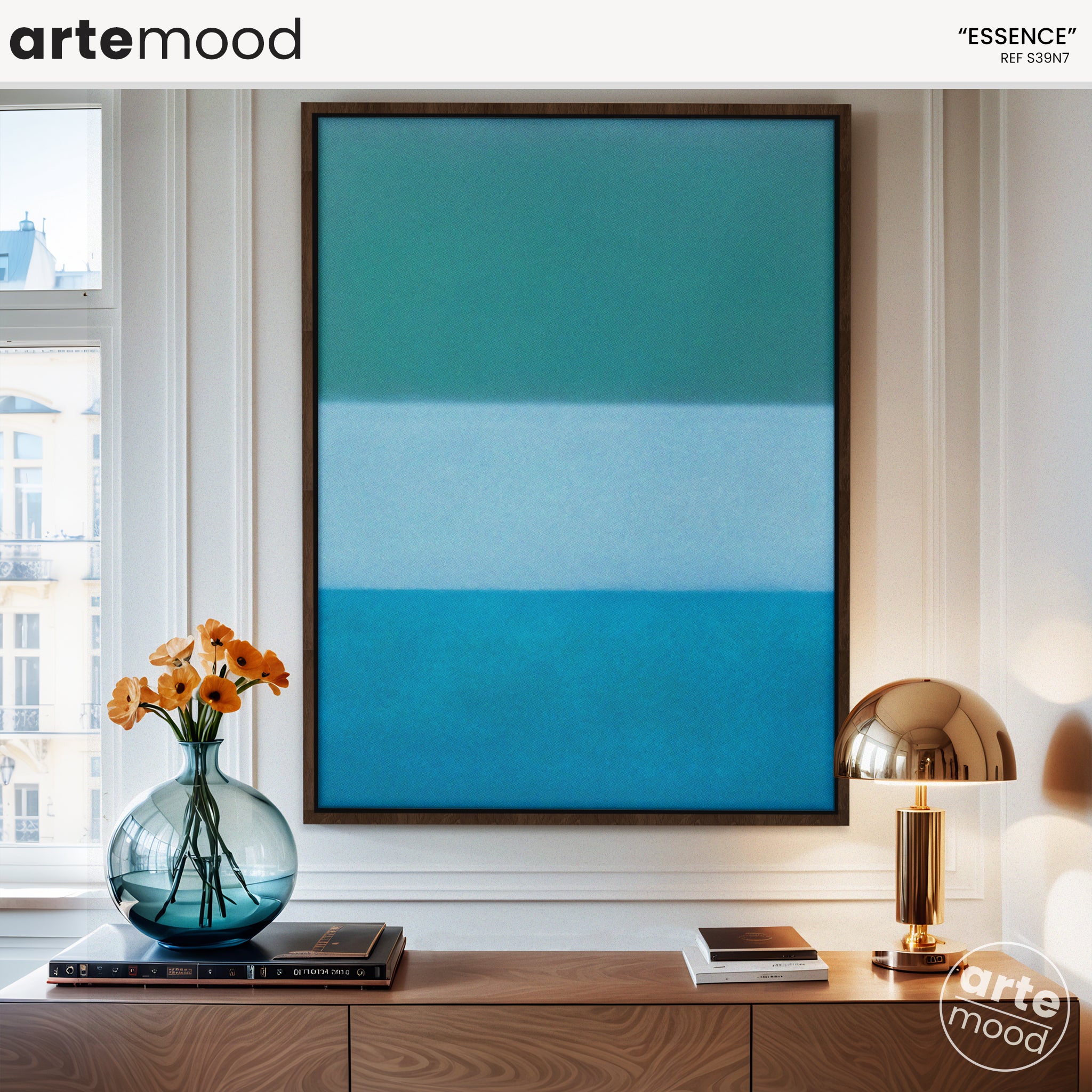 Color Field Artwork Print On Canvas - Minimalist, Green, Blue, Ocean, Zen Art Print