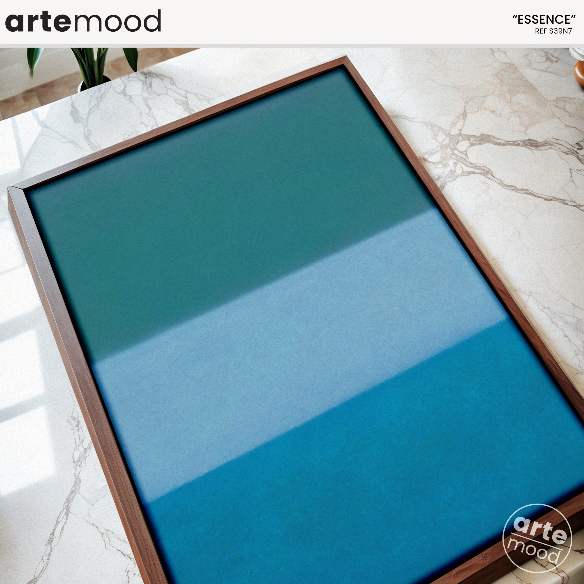 Color Field Artwork Print On Canvas - Minimalist, Green, Blue, Ocean, Zen Art Print