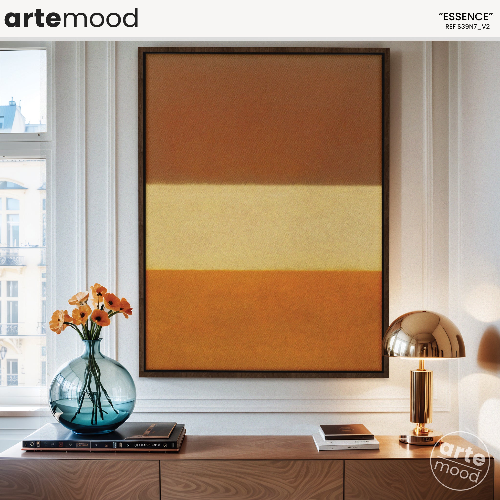 Color Field Artwork Print On Canvas - Minimalist, Zen, Orange, Yellow, Brown, Contemporary, Rothko Style Wall Art