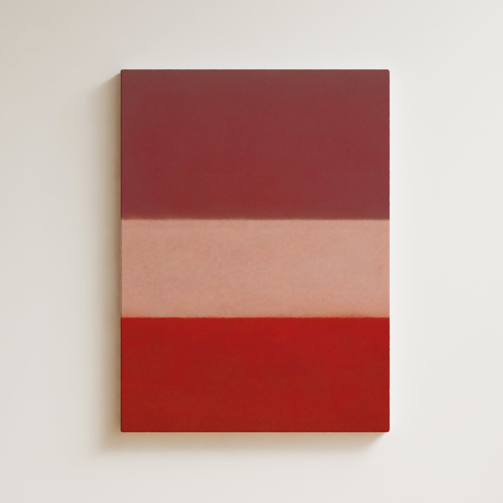 Color Field Artwork Print On Canvas - Minimalist, Zen, Red Tones, Vibrant, Passion