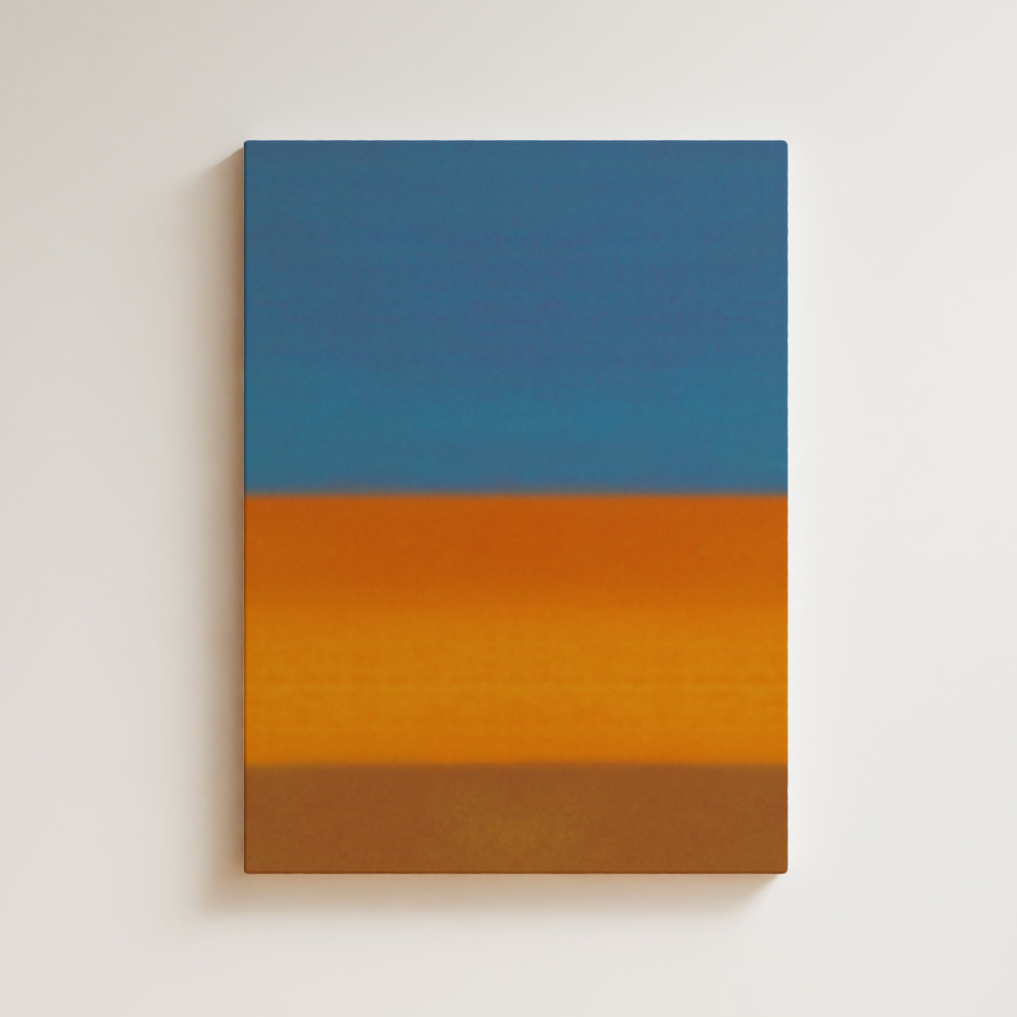 Color Field Artwork Print On Canvas - Minimalist, Zen, Orange, Blue, Sand Dunes, Beach, Wall Art