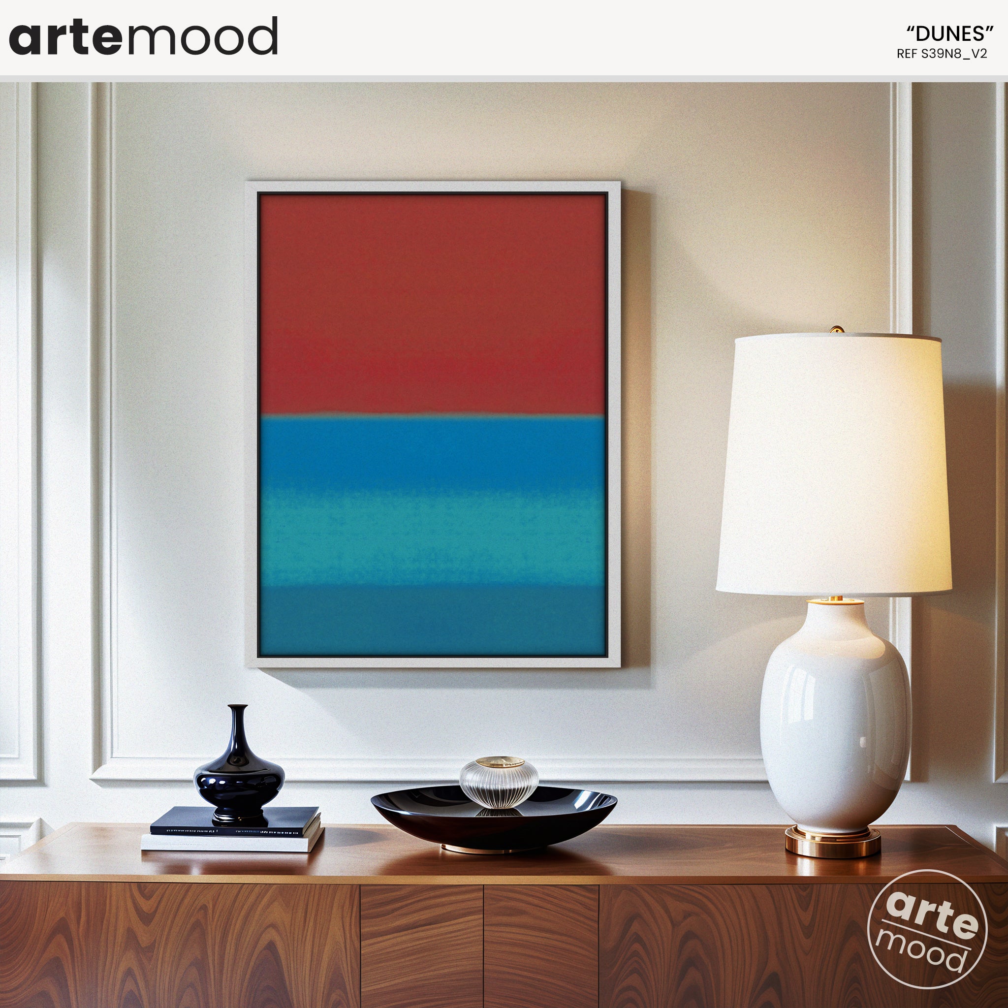 Color Field Artwork Print On Canvas - Minimalist, Zen, Red, Blue, Rothko Style Wall Art