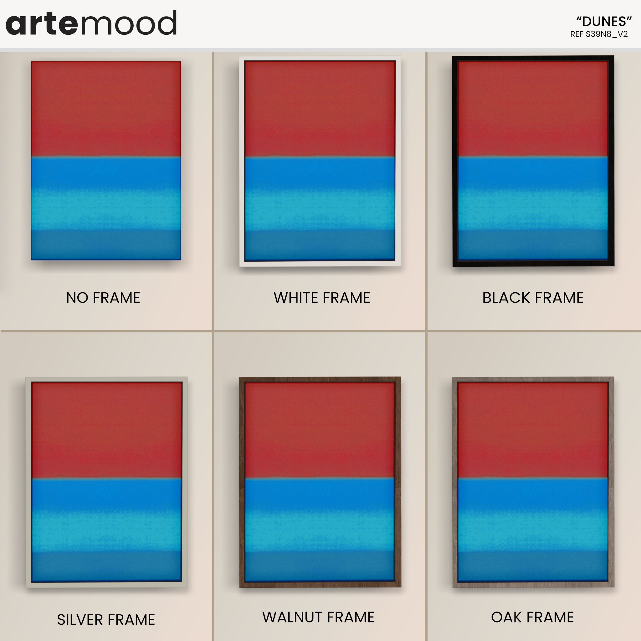 Color Field Artwork Print On Canvas - Minimalist, Zen, Red, Blue, Rothko Style Wall Art