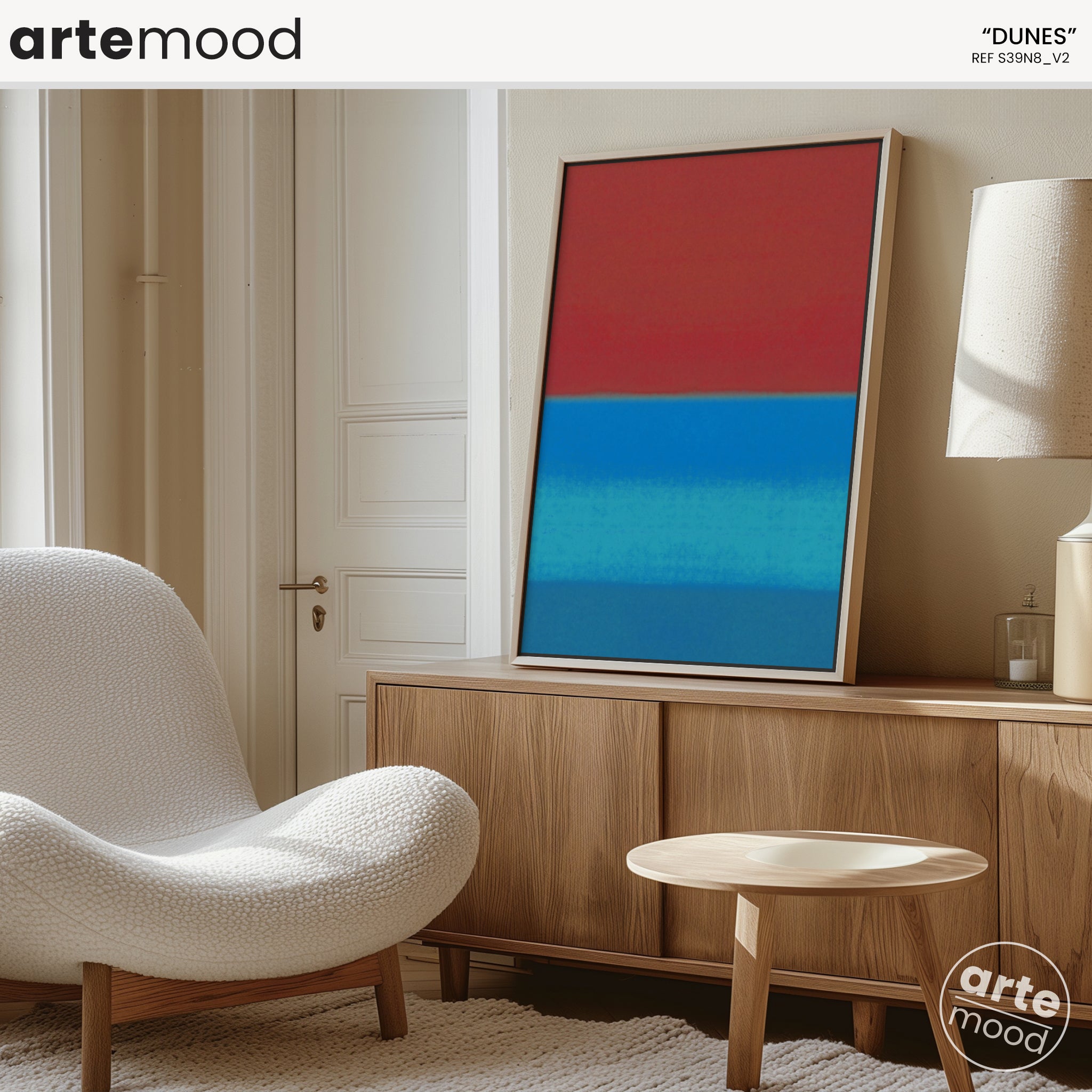 Color Field Artwork Print On Canvas - Minimalist, Zen, Red, Blue, Rothko Style Wall Art