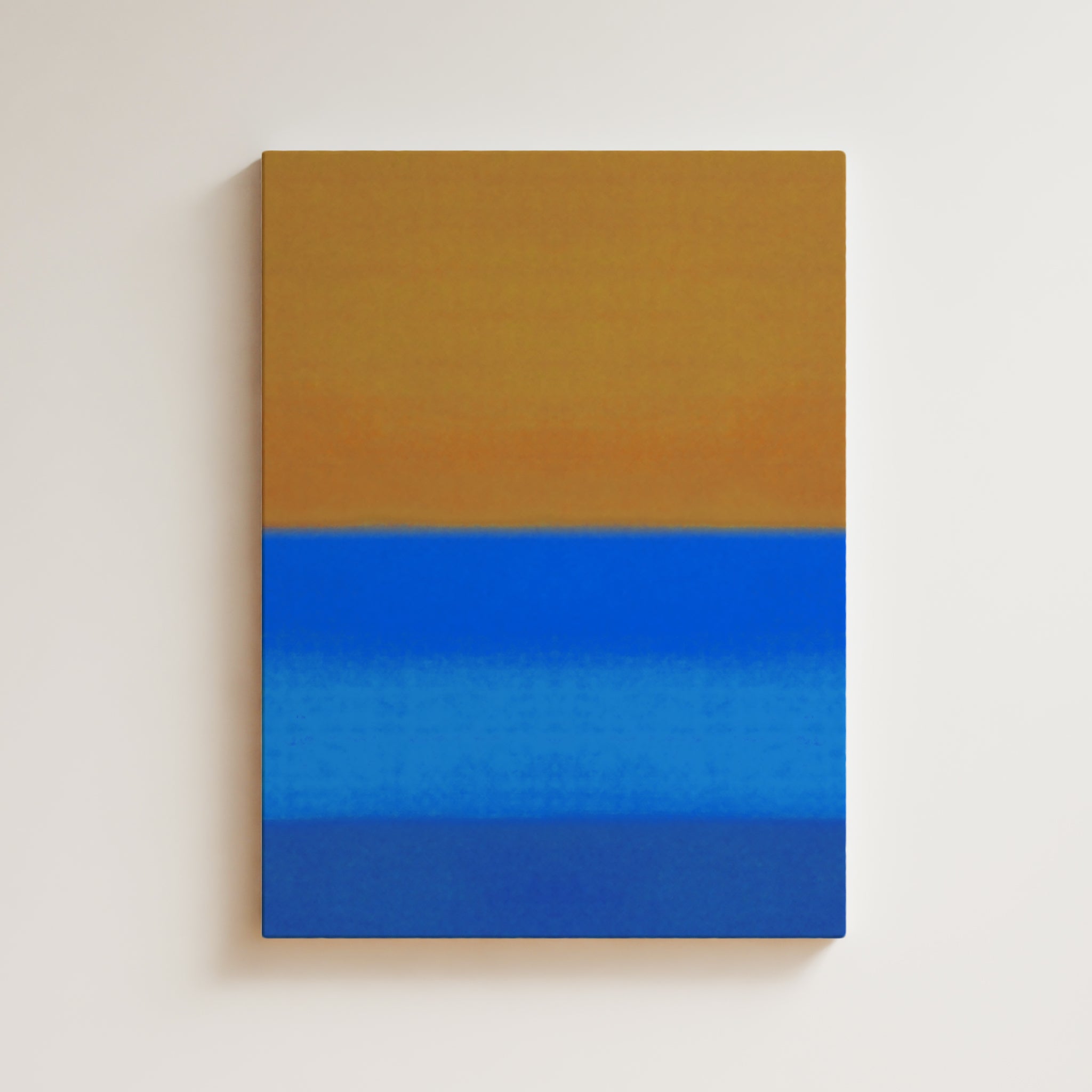 Color Field Artwork Print On Canvas - Beach Vibes, Sand, Ocean, Orange, Blue, Sea