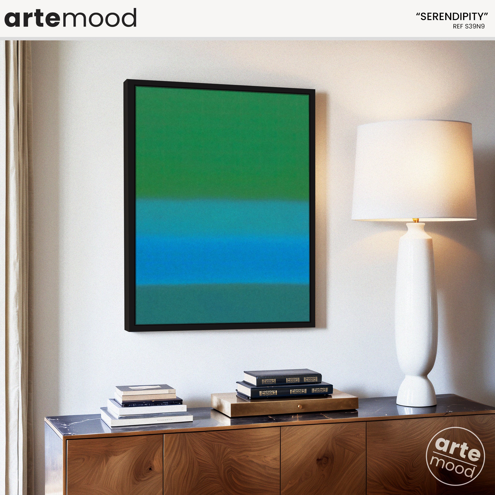 Color Field Artwork Print On Canvas - Minimalist, Zen, Green, Blue, Serene Wall Art Print Rothko Style