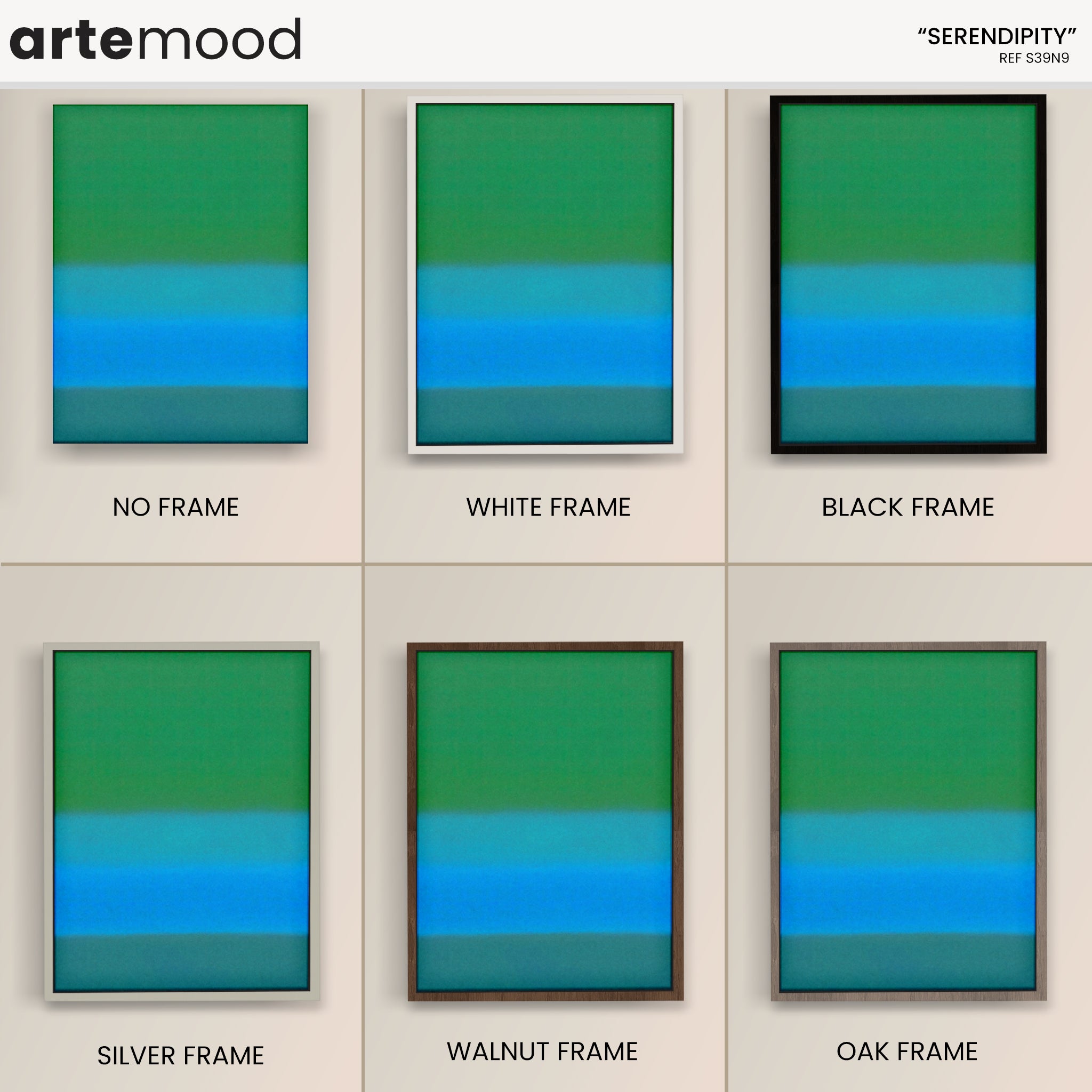 Color Field Artwork Print On Canvas - Minimalist, Zen, Green, Blue, Serene Wall Art Print Rothko Style