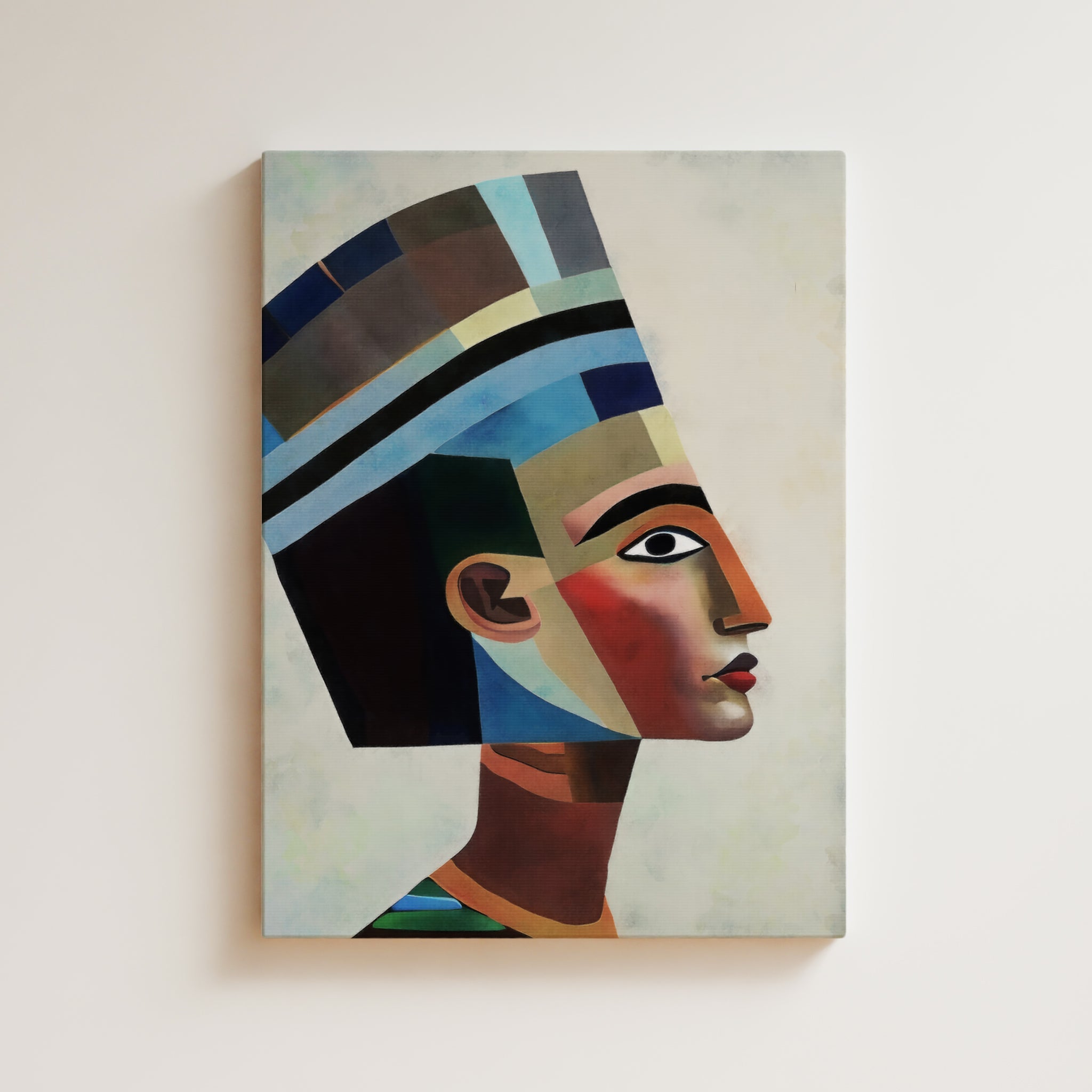 Nefertiti Artwork Print - Egypt Inspired Art Print - Queen - Nefertiti Geometric Artwork