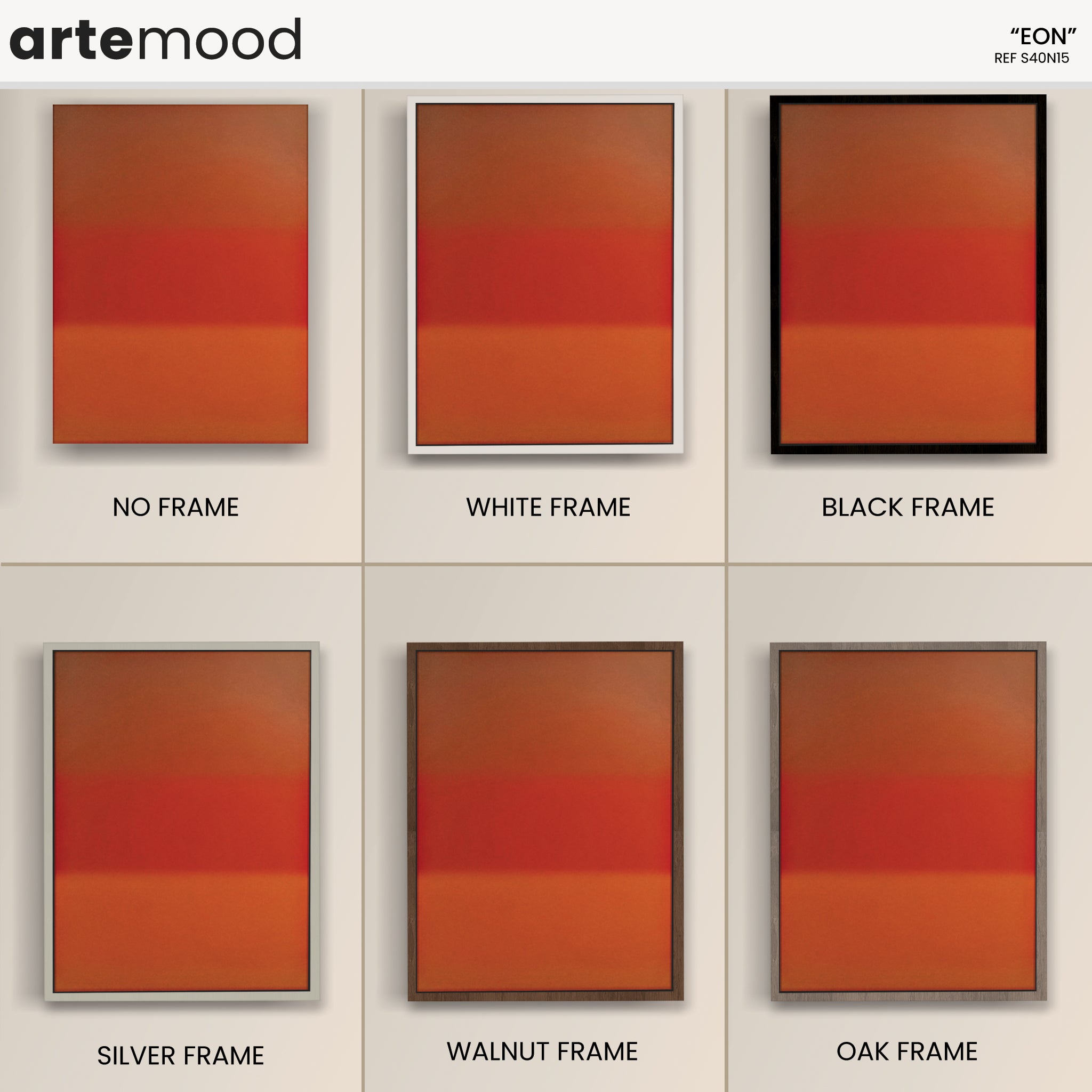 Color Field Artwork Print On Canvas - Minimalist, Zen, Orange, Sunburst, Red Contemporary, Vibrant