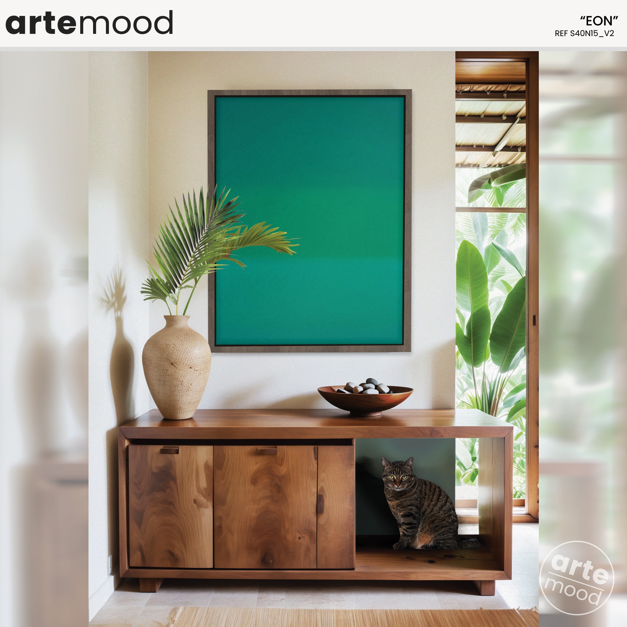 Color Field Artwork Print On Canvas - Minimalist, Zen, Green, Garden, Serene, Calm