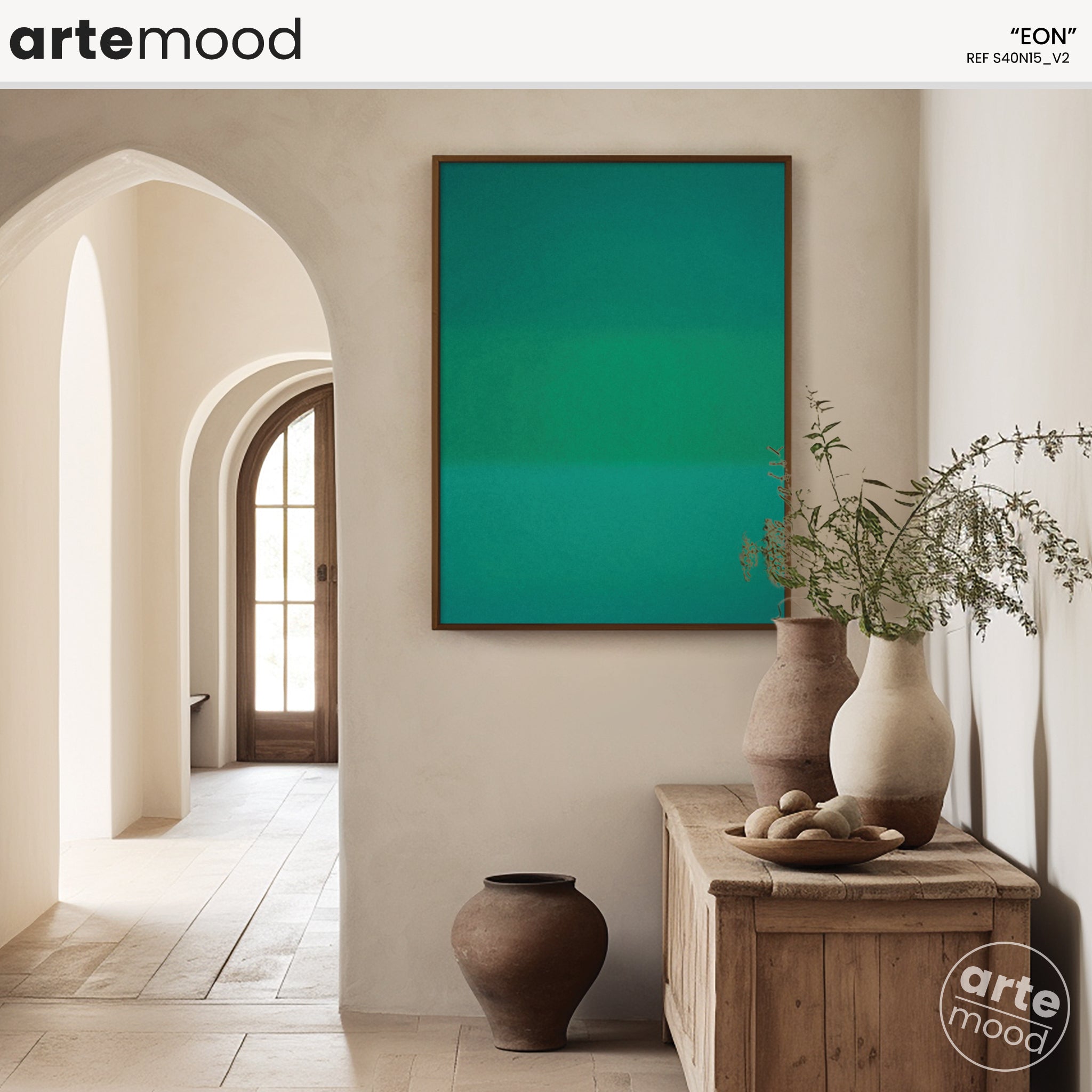 Color Field Artwork Print On Canvas - Minimalist, Zen, Green, Garden, Serene, Calm