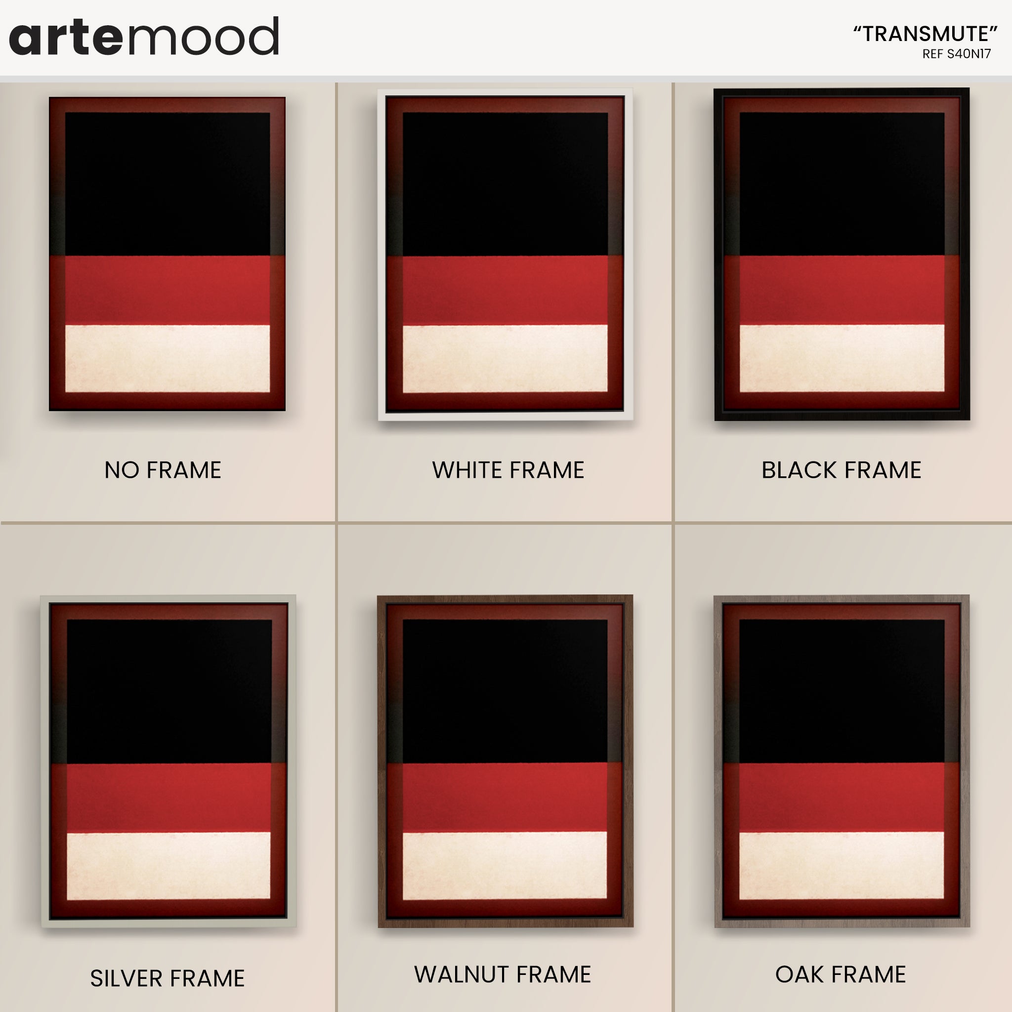 Color Field Artwork Print On Canvas - Minimalist, Zen, Black, Red, White, Minimal Rothko Wall Art