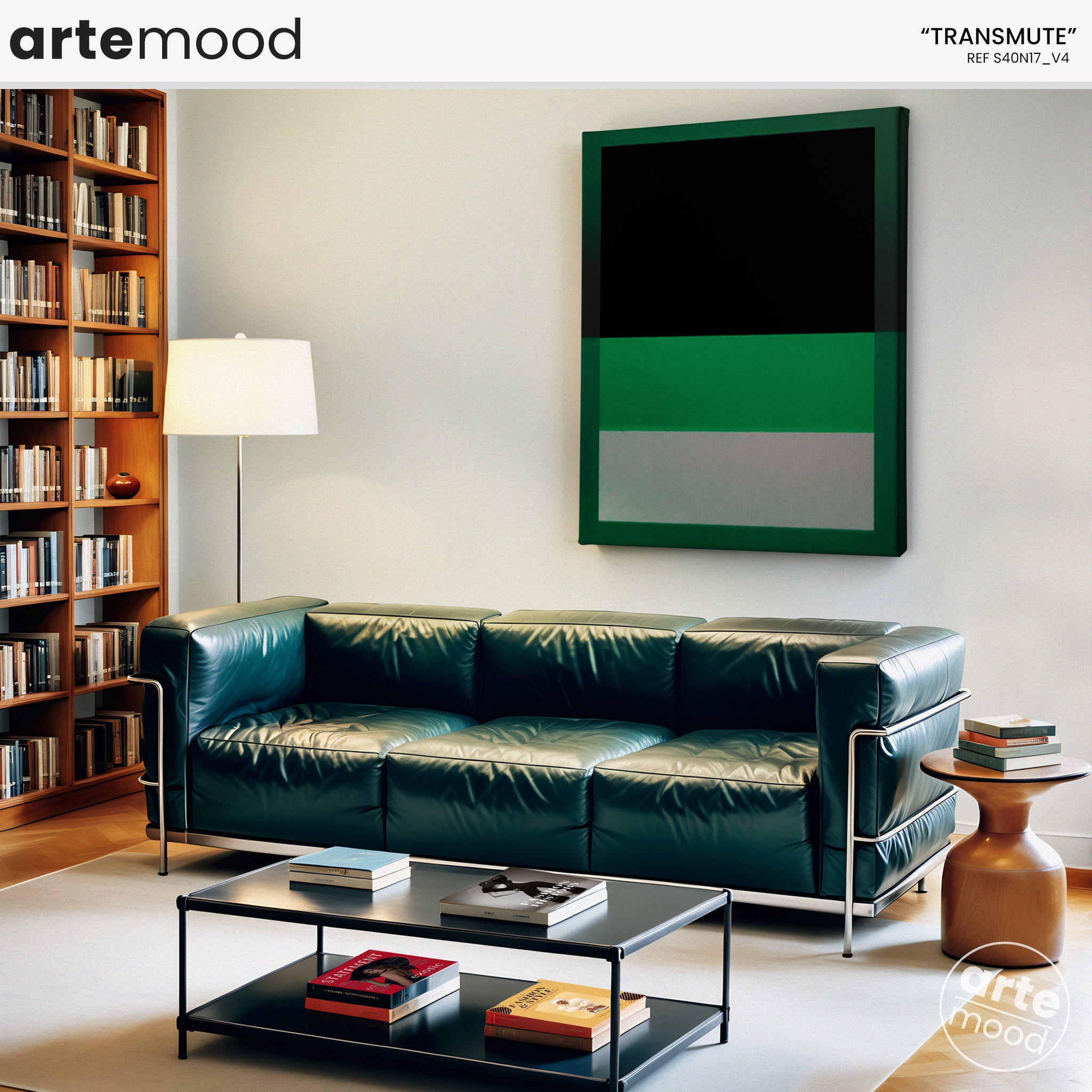 Color Field Artwork Print On Canvas - Minimalist, Zen, Green, White, Black, Rothko Style Wall Art