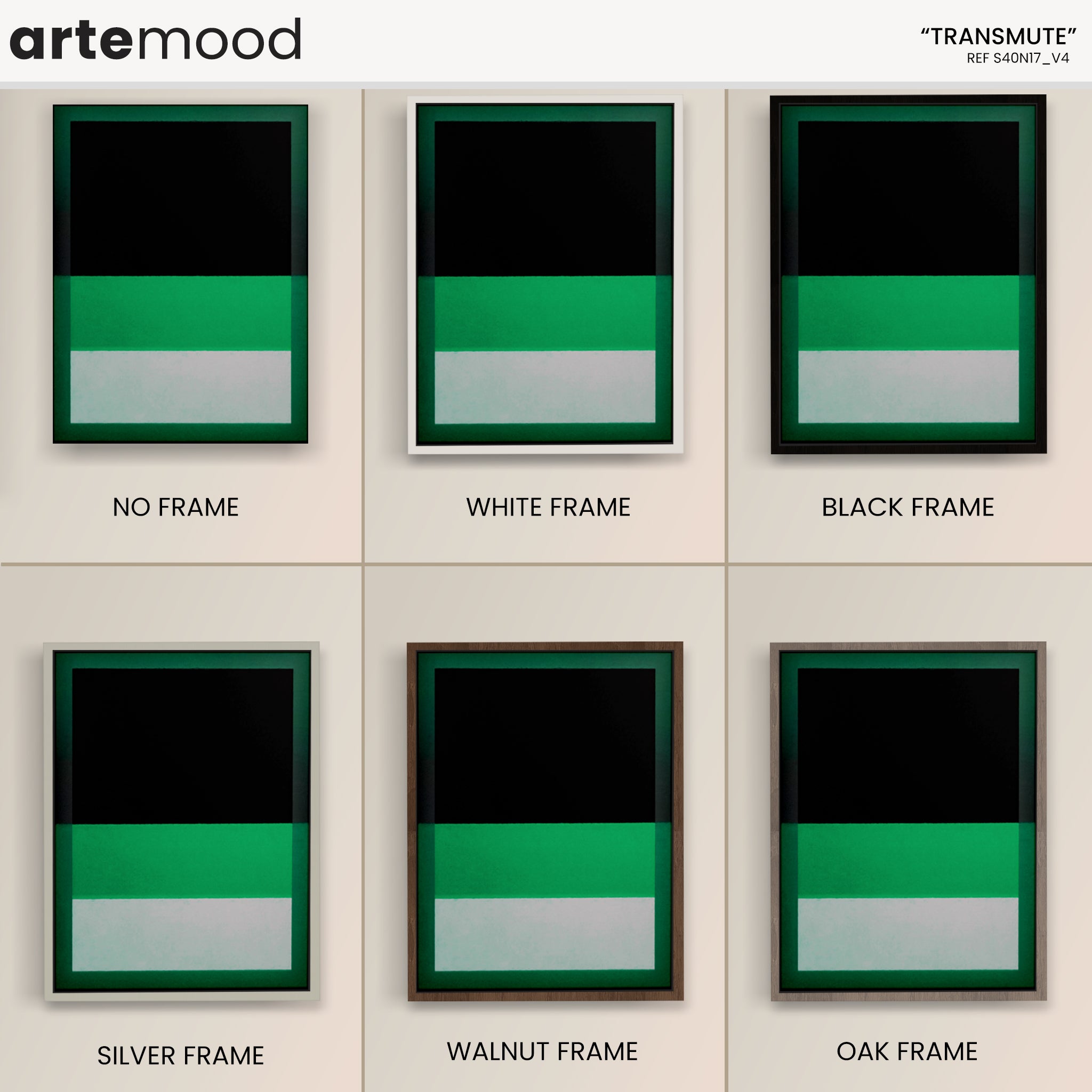 Color Field Artwork Print On Canvas - Minimalist, Zen, Green, White, Black, Rothko Style Wall Art