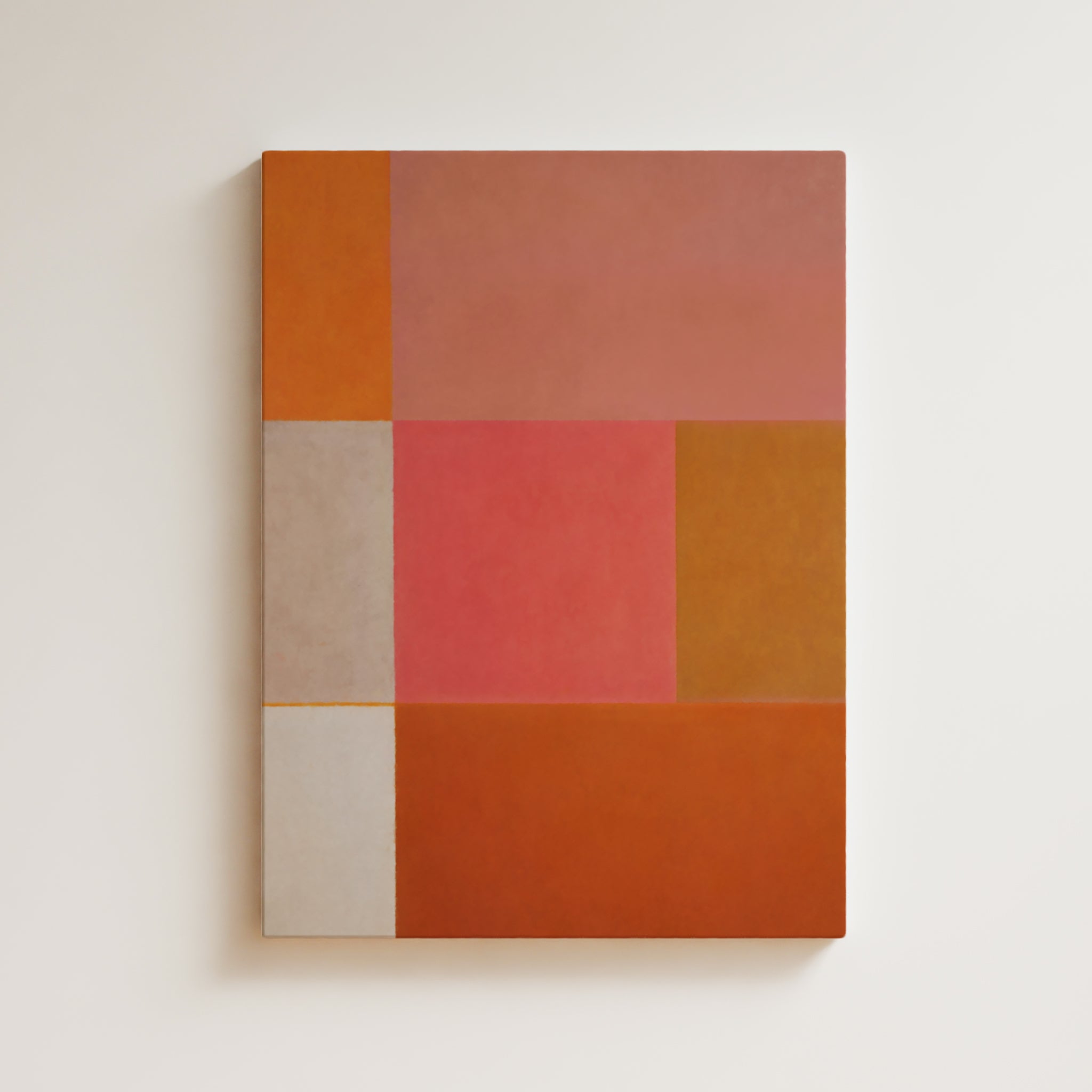 Abstract Artwork Print On Canvas - Minimalist Geometric Modern Art - Orange, Pink, Beige, Inspirational Wall Art