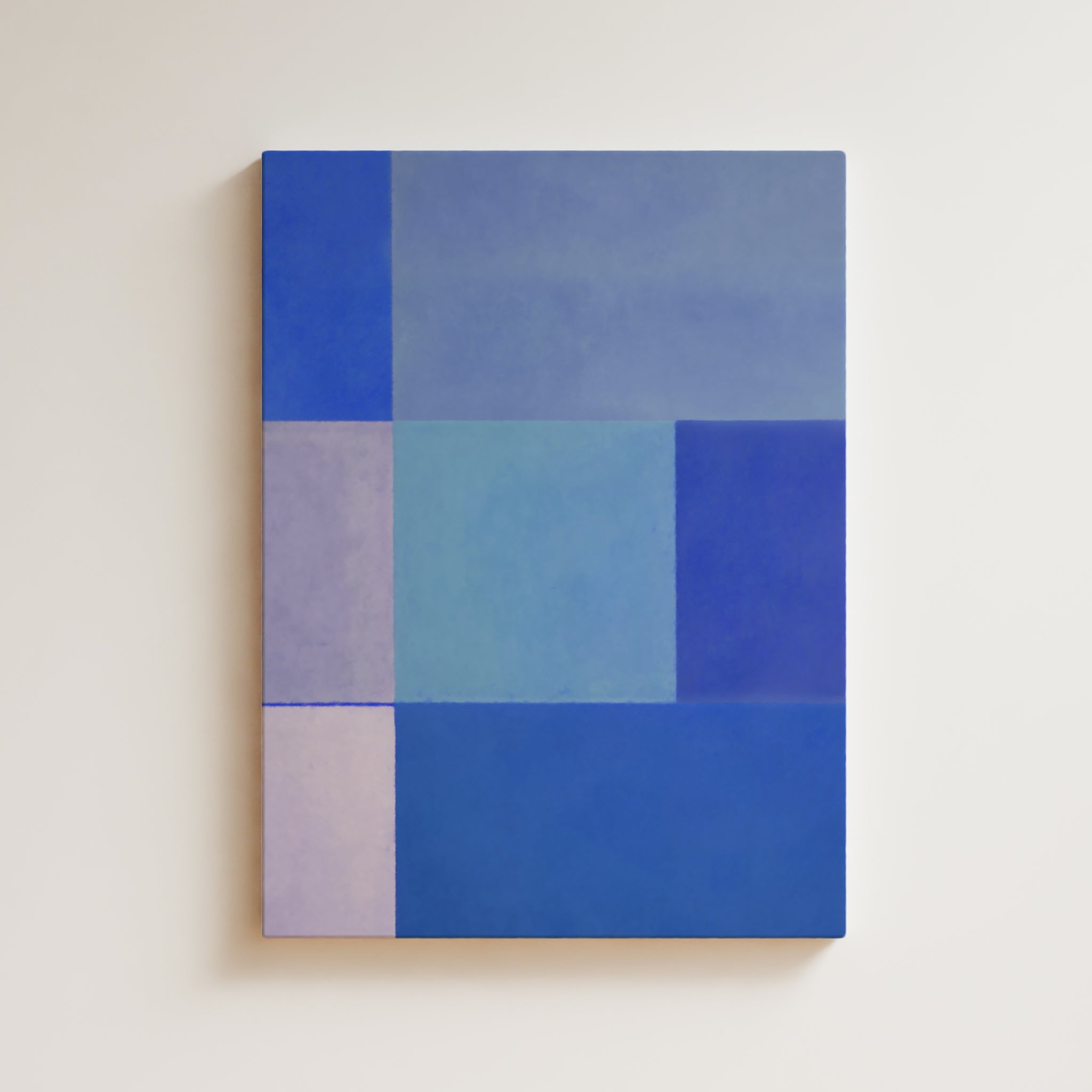 Geometric Artwork Print On Canvas - Minimalist Abstract Art - Blue Tones - Calm - Relaxing