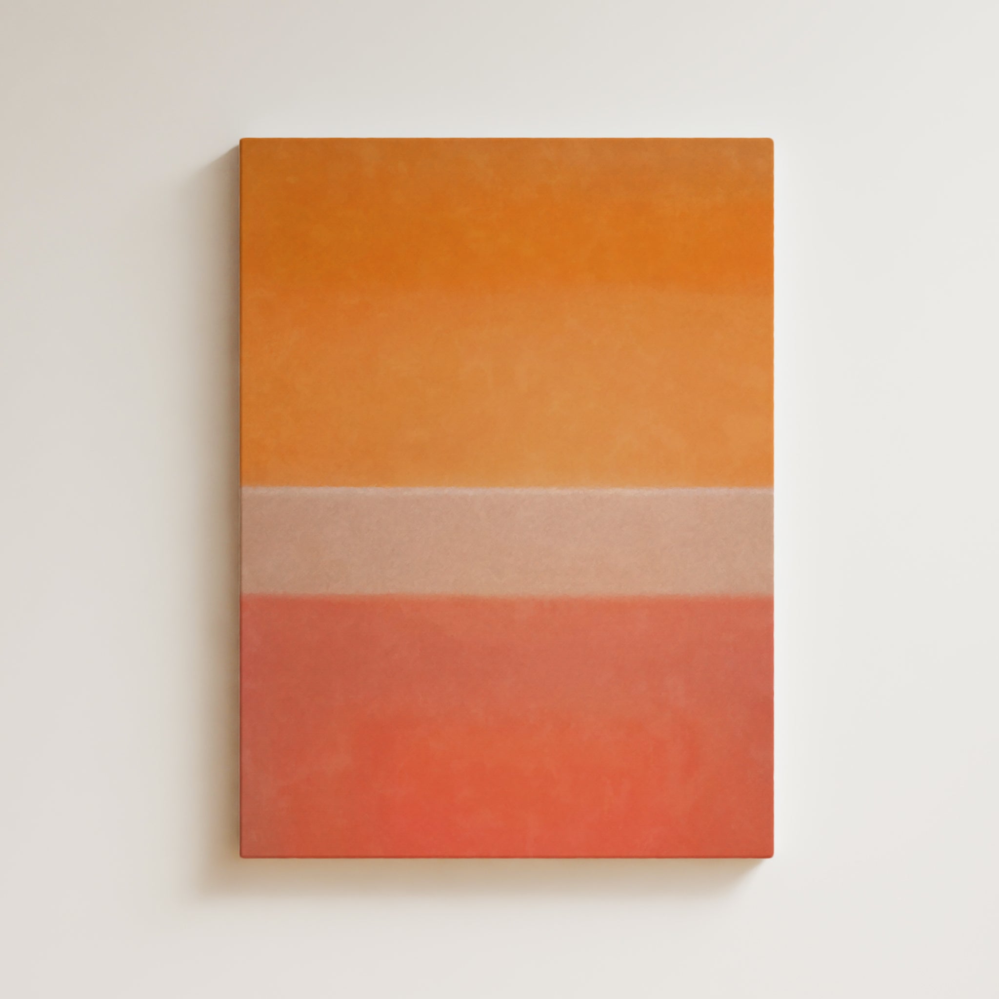 Color Field Artwork Print On Canvas - Minimalist, Zen, Orange, Sunburst, Yellow, Contemporary, Serene