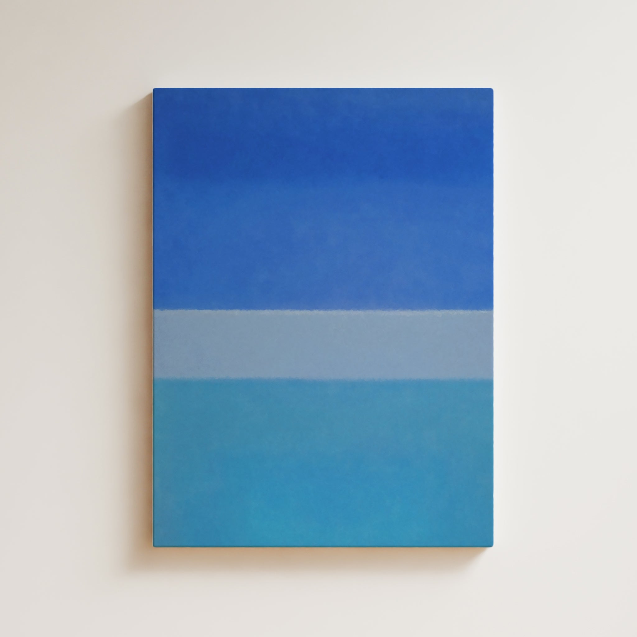 Color Field Artwork Print On Canvas - Minimalist, Zen, Blue Colors, Ocean, Sea, Relaxing Wall Art Print