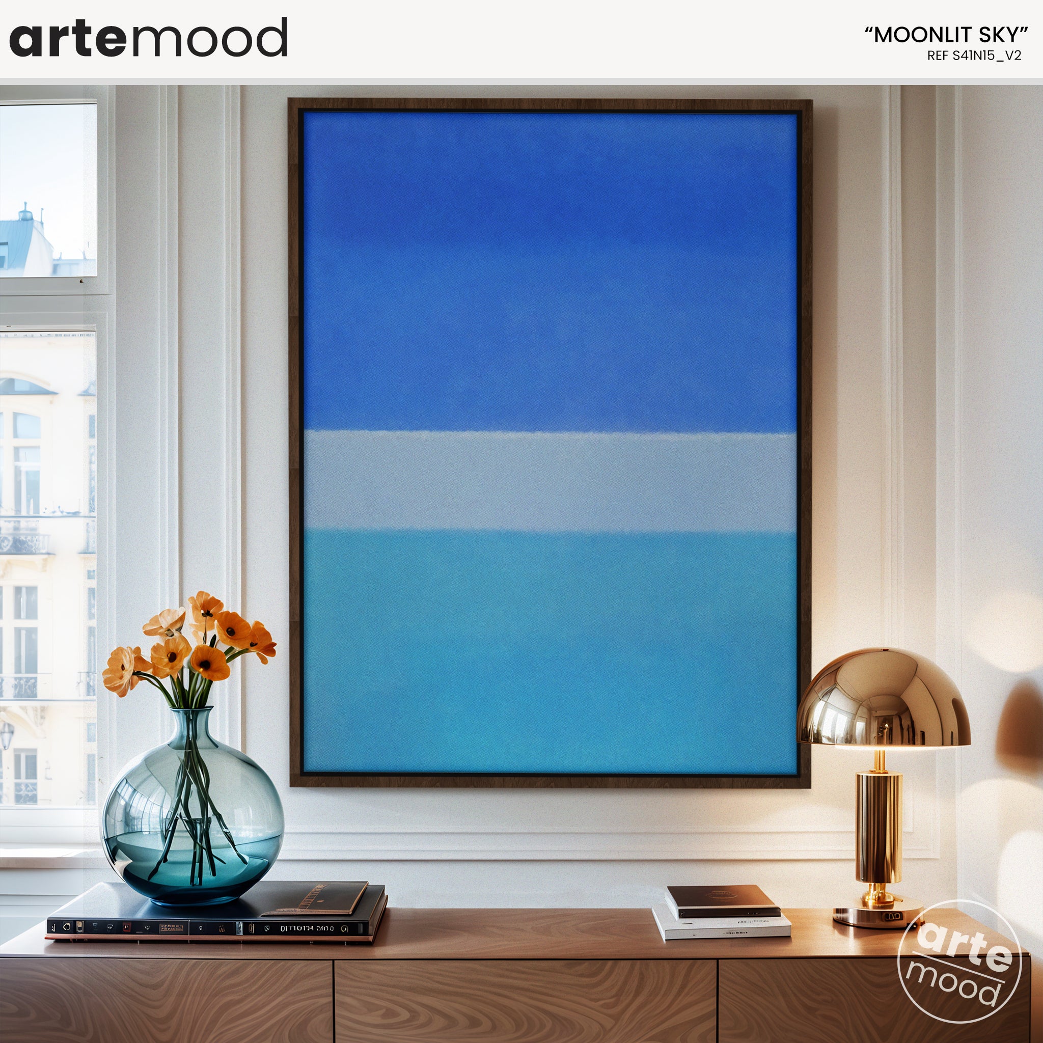 Color Field Artwork Print On Canvas - Minimalist, Zen, Blue Colors, Ocean, Sea, Relaxing Wall Art Print