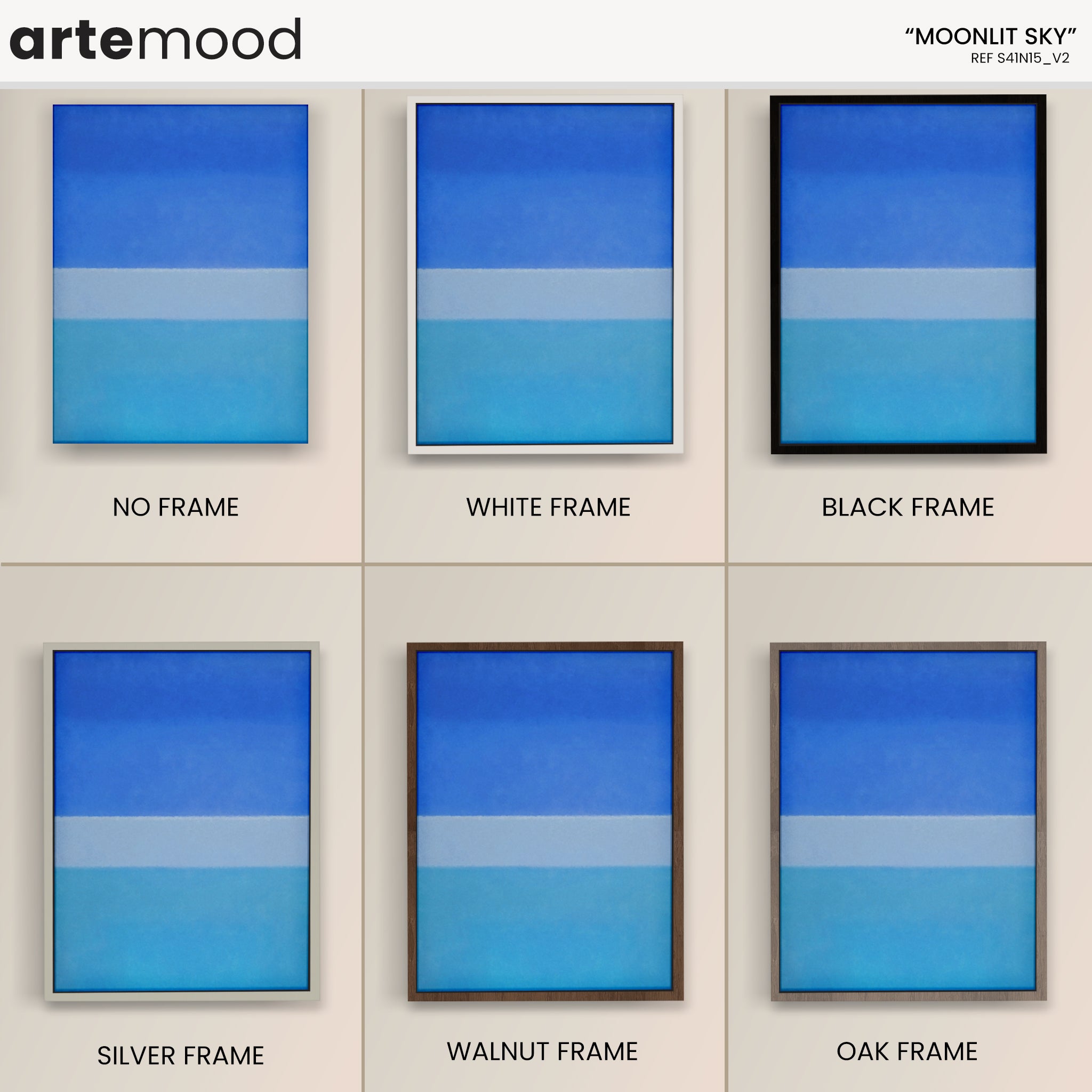 Color Field Artwork Print On Canvas - Minimalist, Zen, Blue Colors, Ocean, Sea, Relaxing Wall Art Print