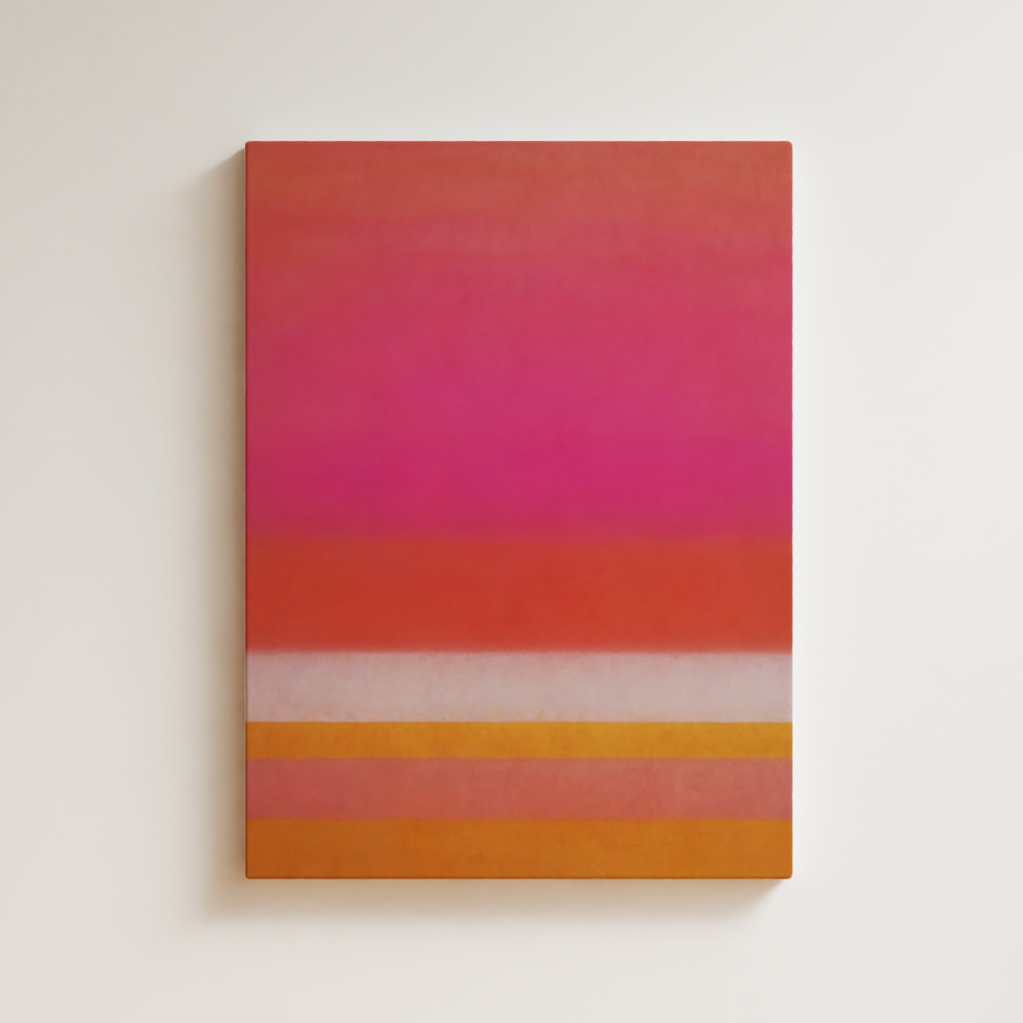 Color Field Artwork Print On Canvas - Minimalist, Zen, Orange, Sunset, Pink, Vibrant, Warm Rothko Style Art