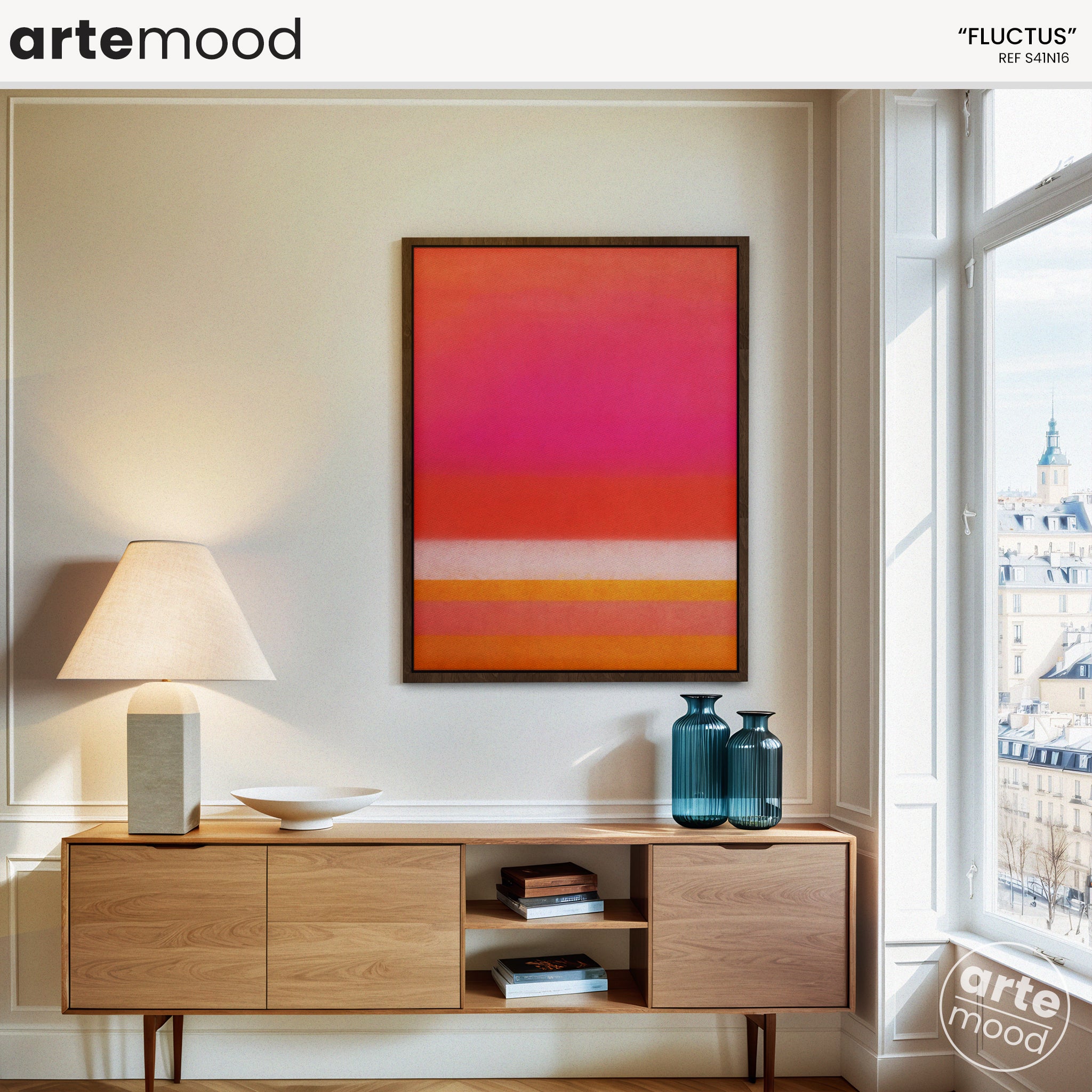 Color Field Artwork Print On Canvas - Minimalist, Zen, Orange, Sunset, Pink, Vibrant, Warm Rothko Style Art