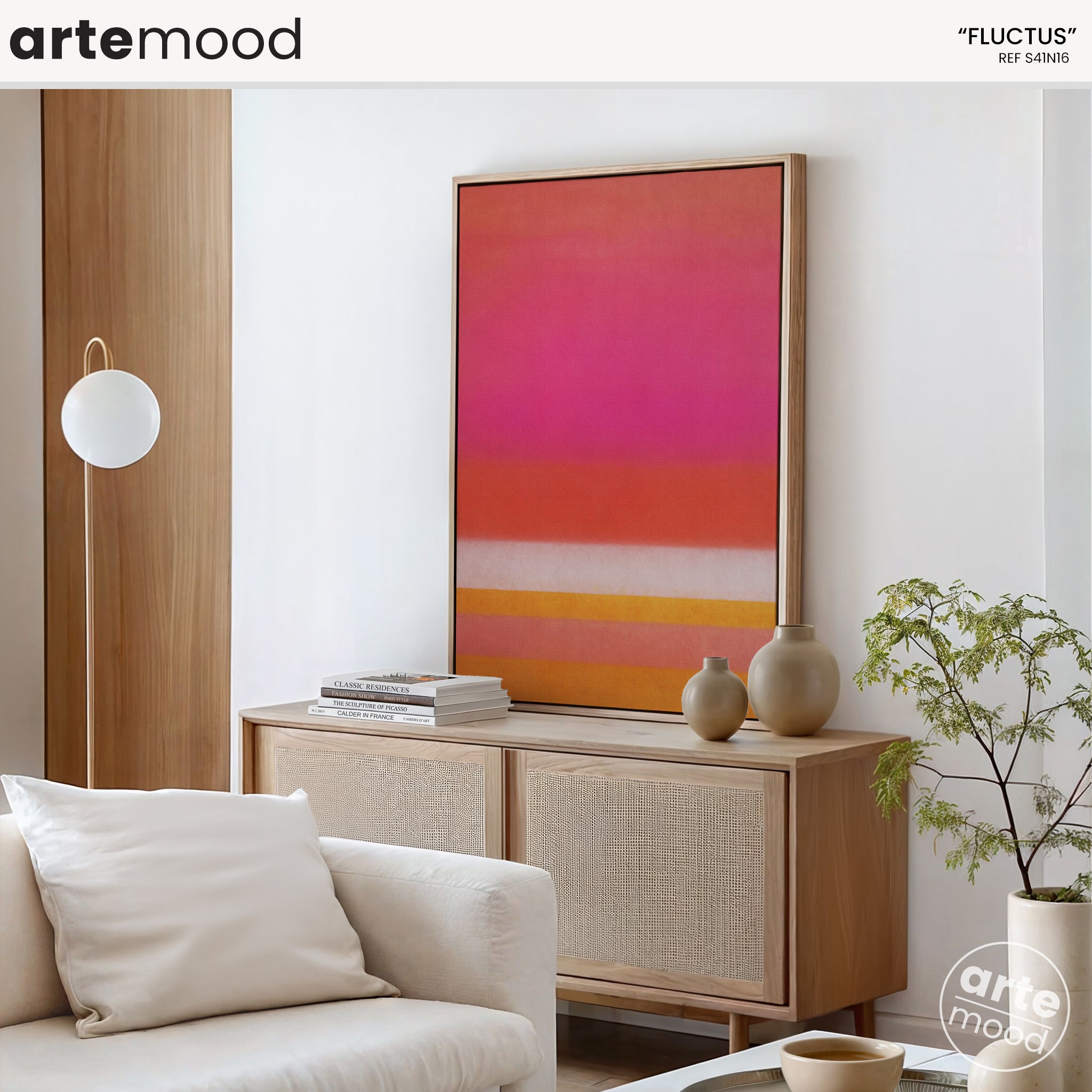 Color Field Artwork Print On Canvas - Minimalist, Zen, Orange, Sunset, Pink, Vibrant, Warm Rothko Style Art