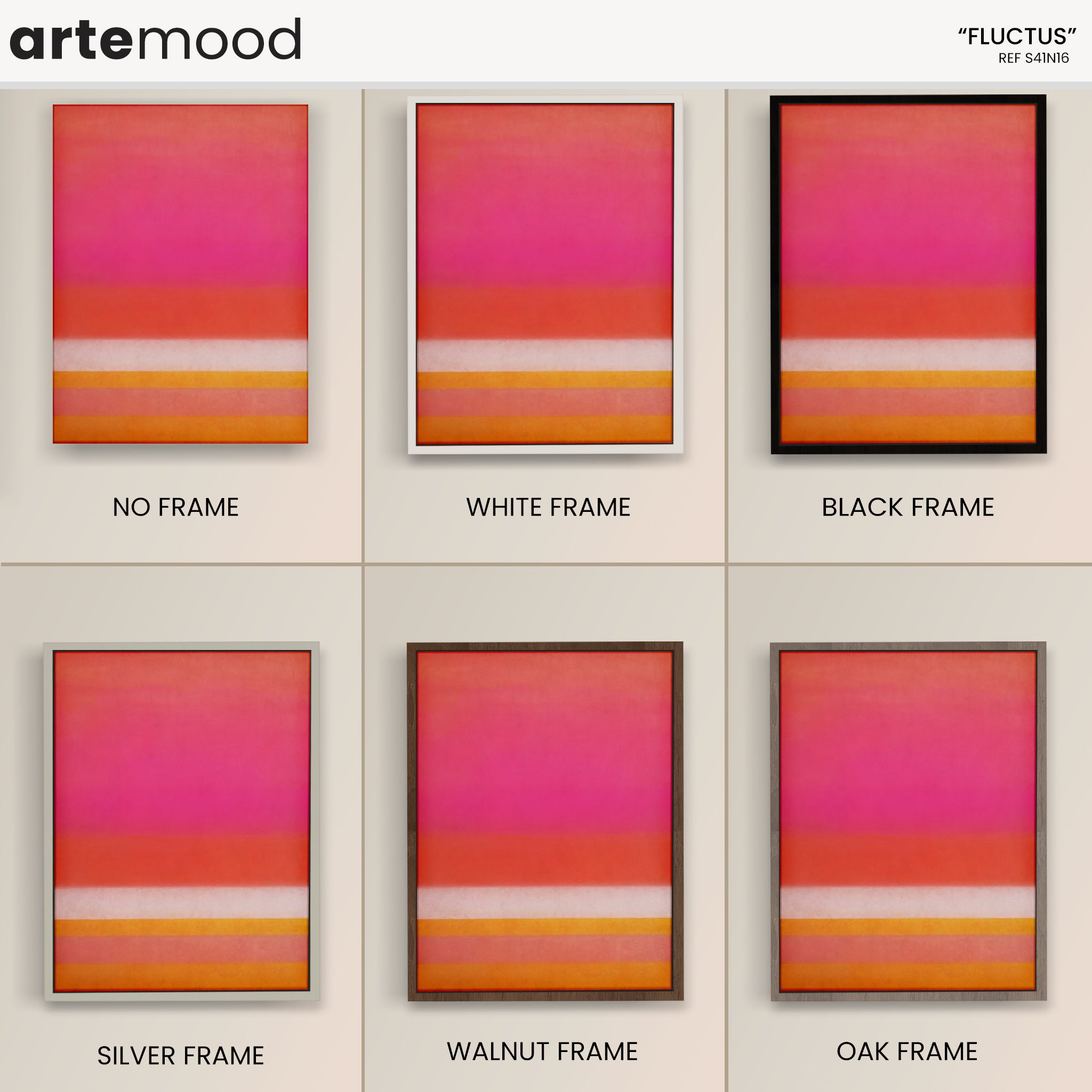 Color Field Artwork Print On Canvas - Minimalist, Zen, Orange, Sunset, Pink, Vibrant, Warm Rothko Style Art