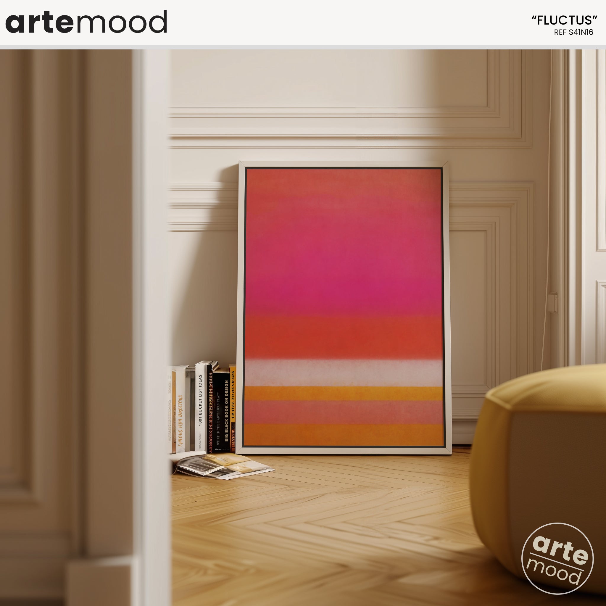 Color Field Artwork Print On Canvas - Minimalist, Zen, Orange, Sunset, Pink, Vibrant, Warm Rothko Style Art