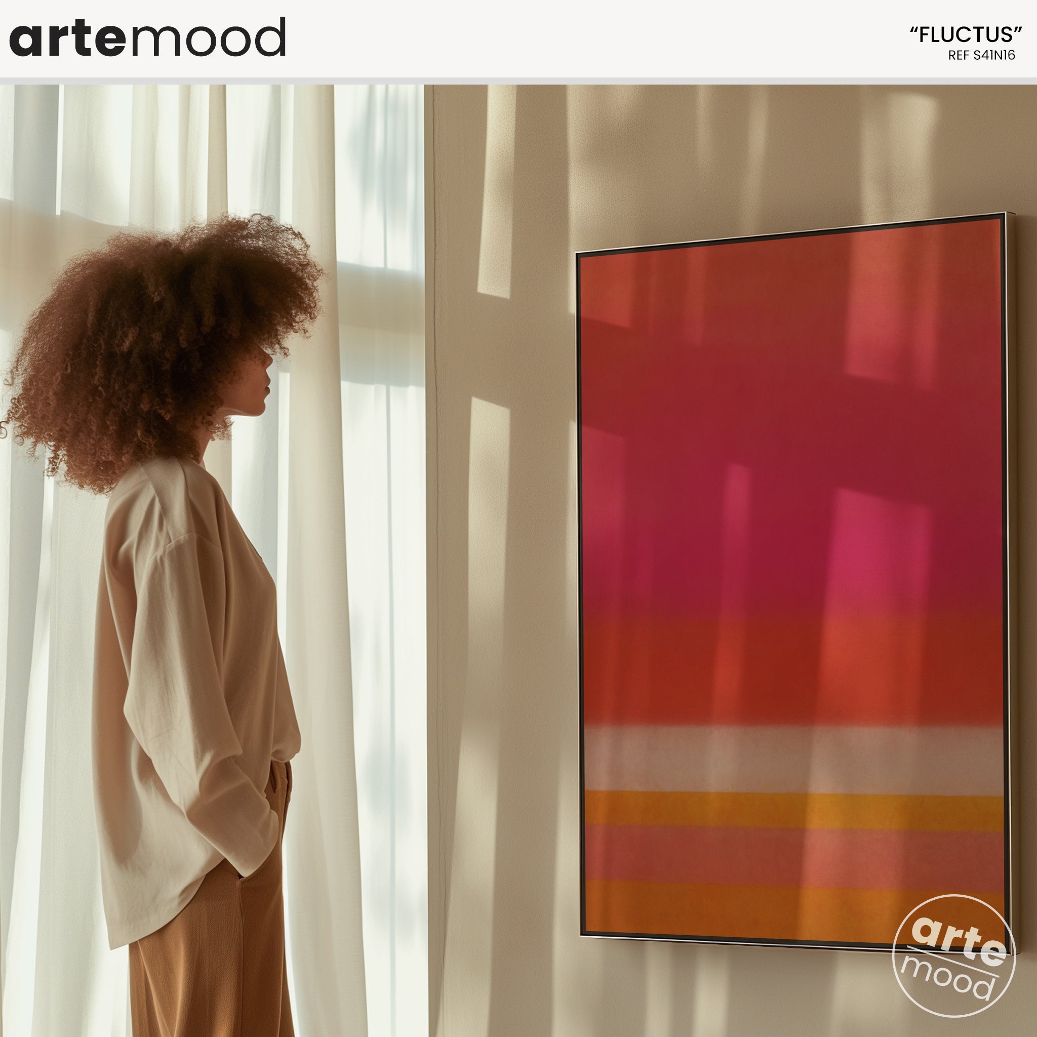 Color Field Artwork Print On Canvas - Minimalist, Zen, Orange, Sunset, Pink, Vibrant, Warm Rothko Style Art